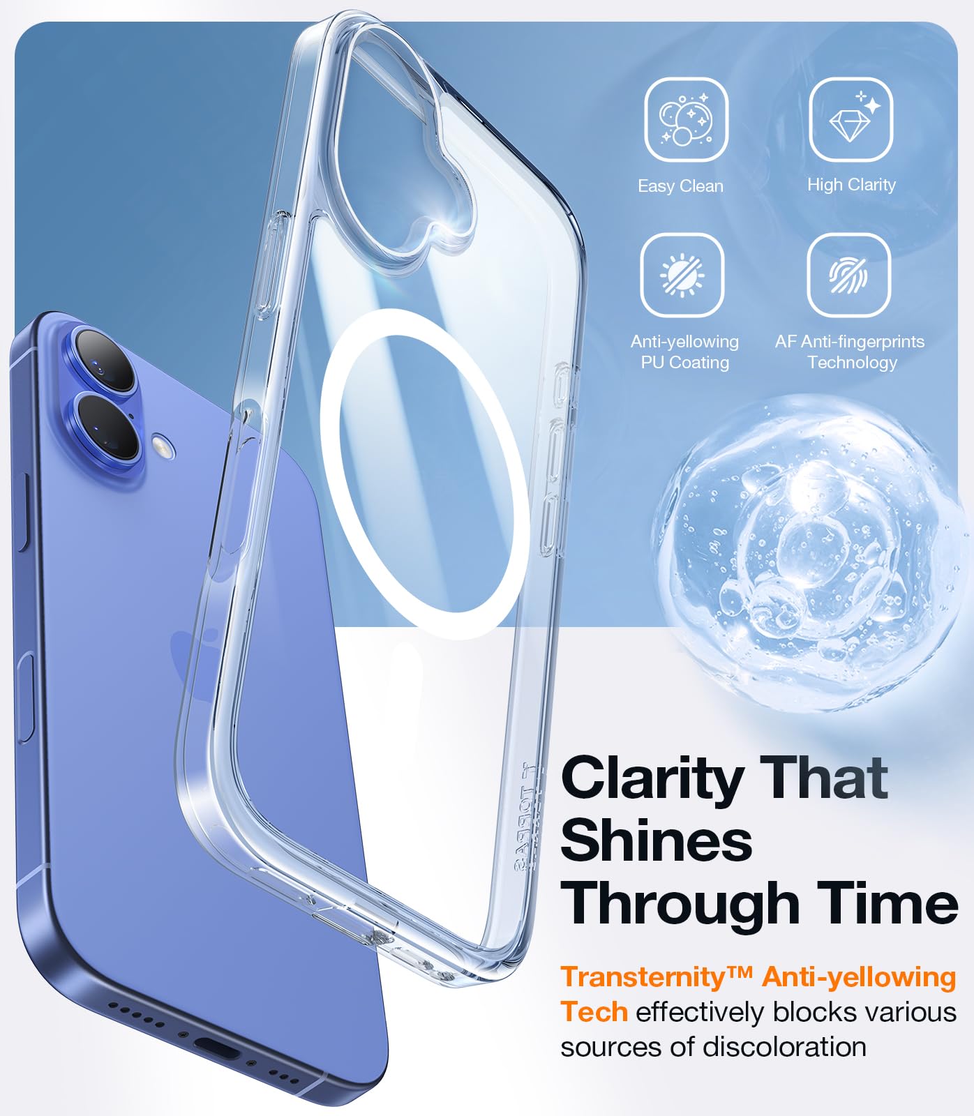 Torras Magnetic Shockproof Compatible With Iphone 16 Case, Fit For Magsafe, Never Yellow, 4X Military Grade Drop Protection, Pro