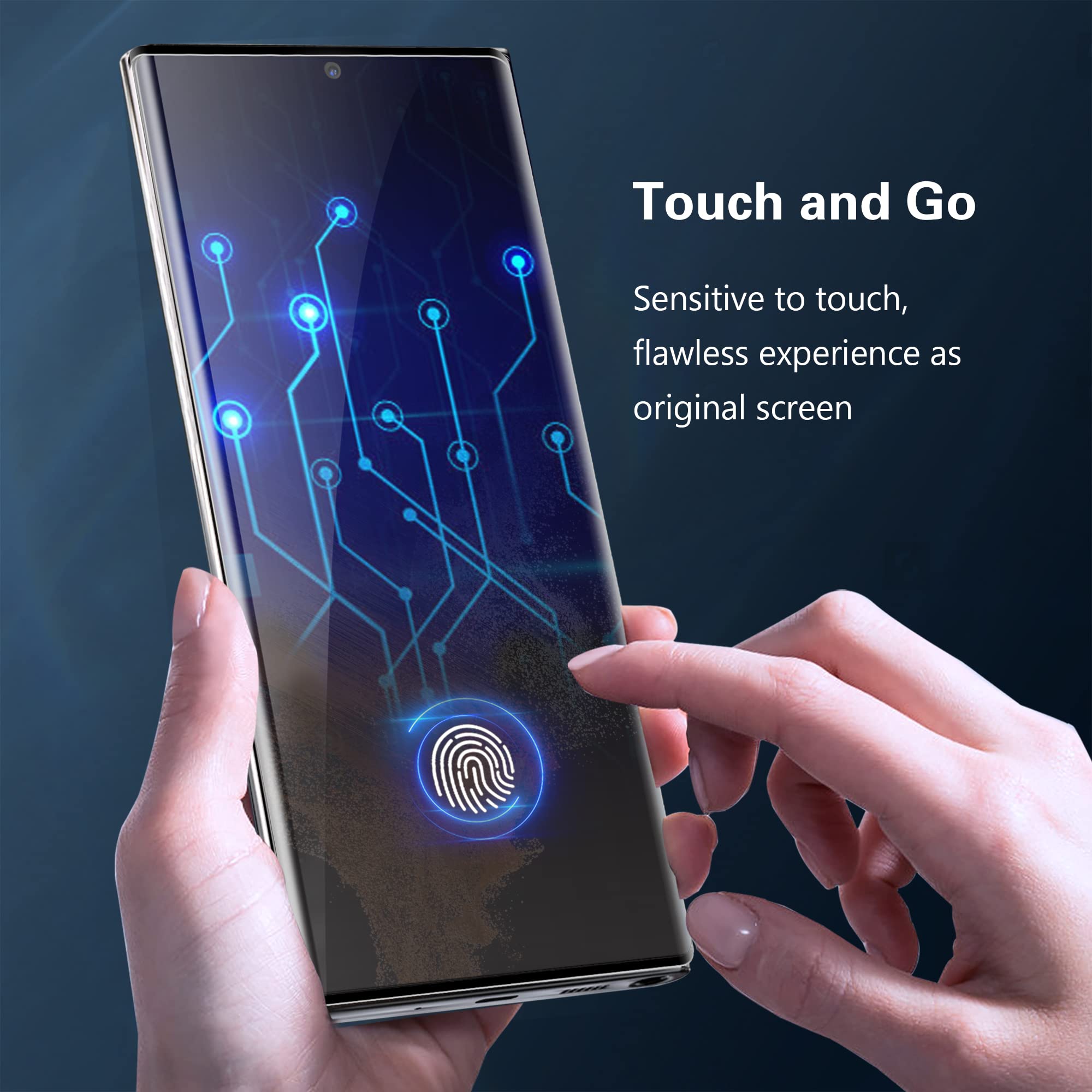 Aacl [Fingerprint Compatible][3 Pack] 3D Curved Tempered Glass For Samsung Galaxy S22 Ultra 5G Screen Protector, [Easy Installation With Alignment][Anti Scratch][Case Friendly]