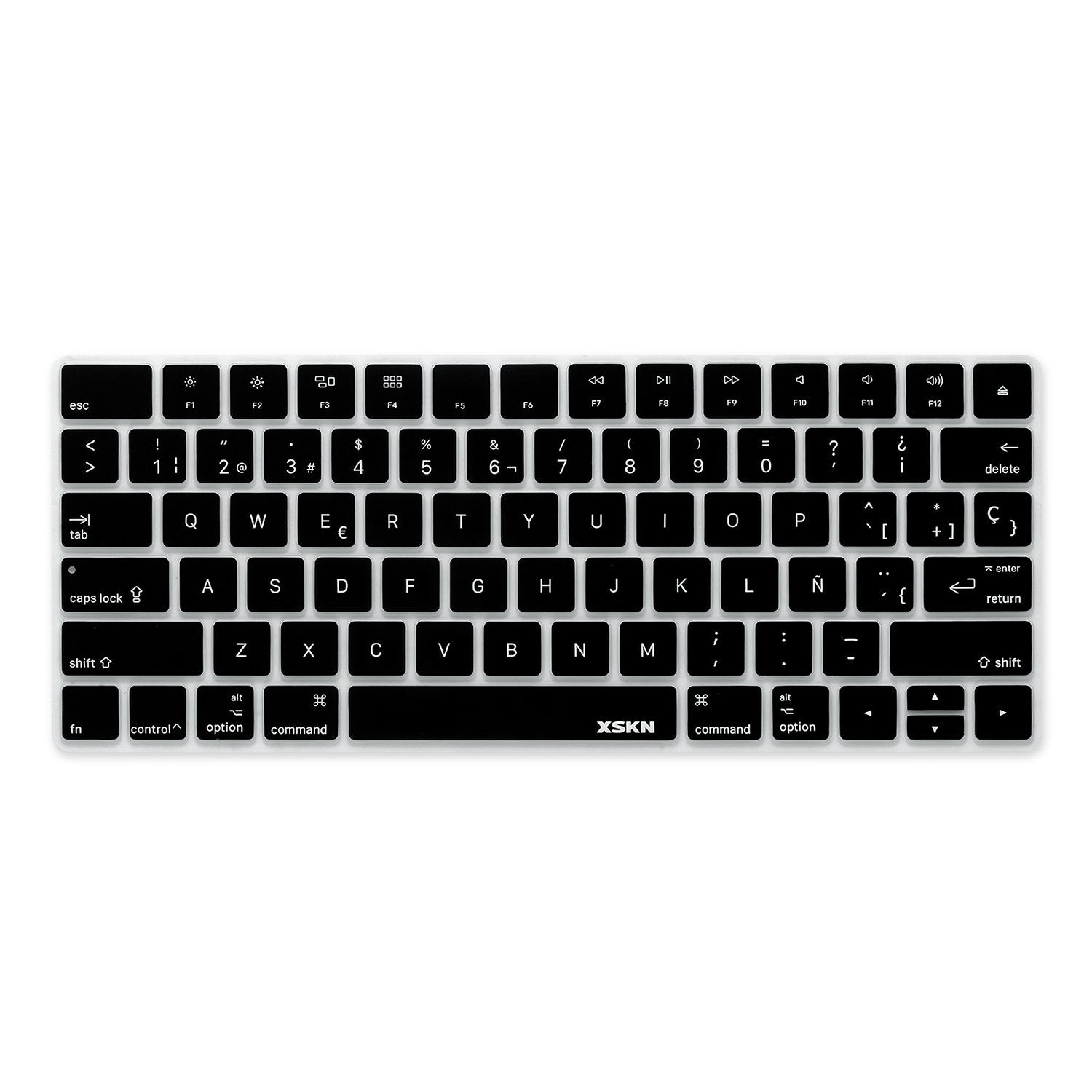Xskn Spanish Language Ultra Thin Silicone Keyboard Skin Cover For A1644 Magic Keyboard 2015 Version Us Layout (Black)