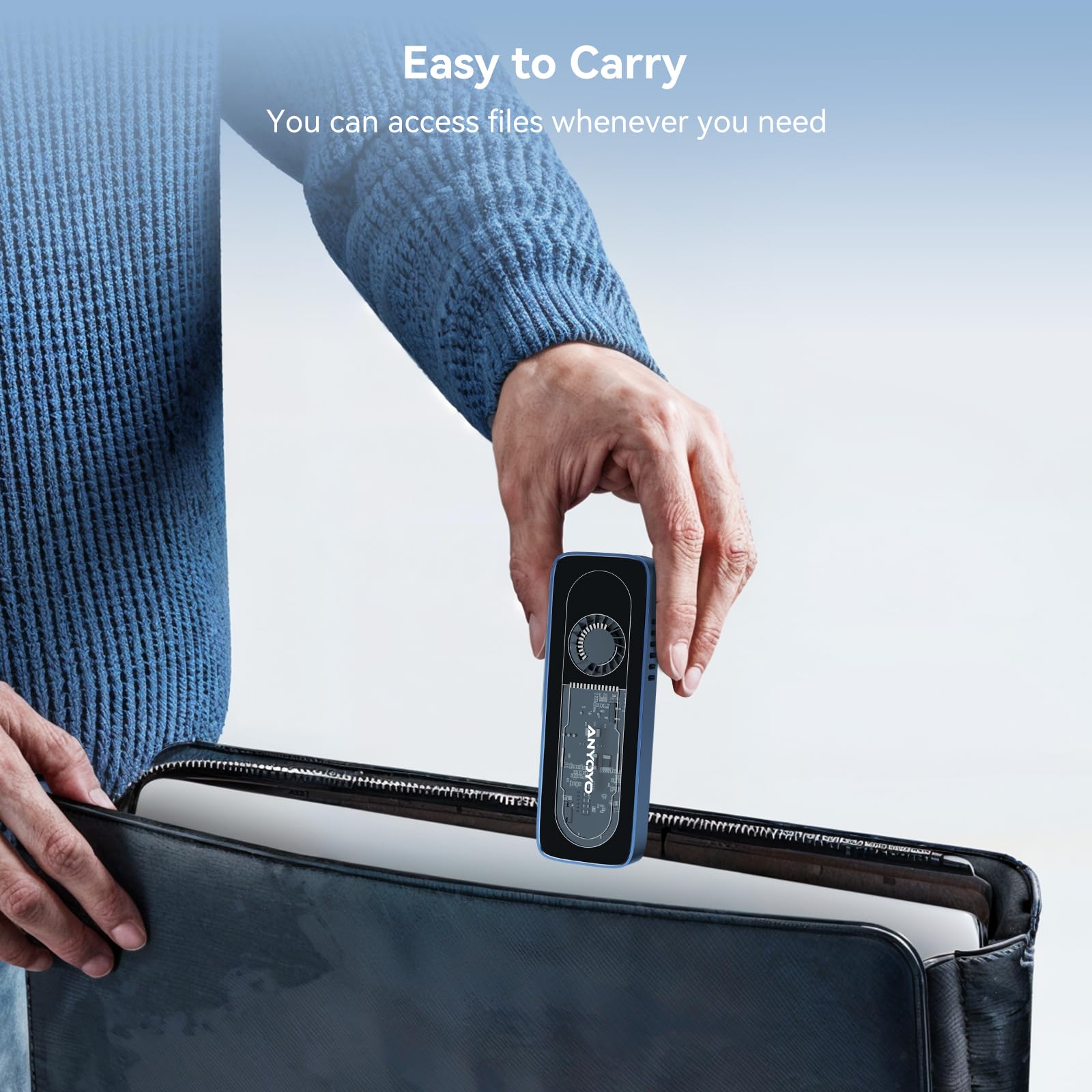 Anyoyo M.2 Nvme Ssd Enclosure, Usb 3.2 Gen 2 10Gbps Ssd Enclosure With Cooling Fan For 2230 2242 2260 2280 M.2 Nvme Ssd With M K