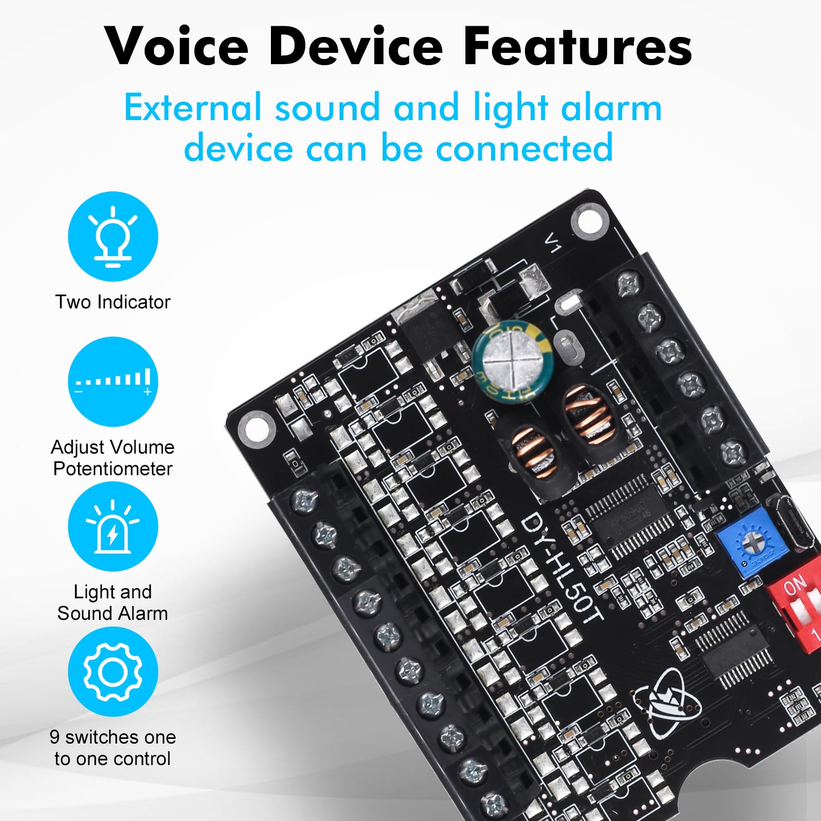 1 Pc 60W Voice Playback Module Support Tf Card(32Gb Max), Pemenol Dc 9 24V Sound Module Music Player Voice Broadcast Device Supp