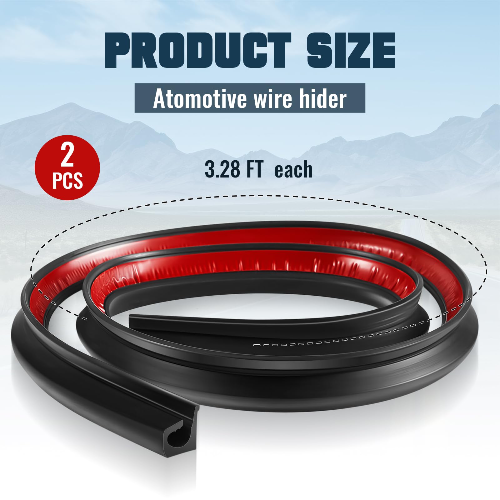 Saysurey 2 Pcs Car Wire Hider Total 6.56 Ft Car Concealed Wire Cover For Roof Light Bar With Adhesive Backing For Hide Wires For