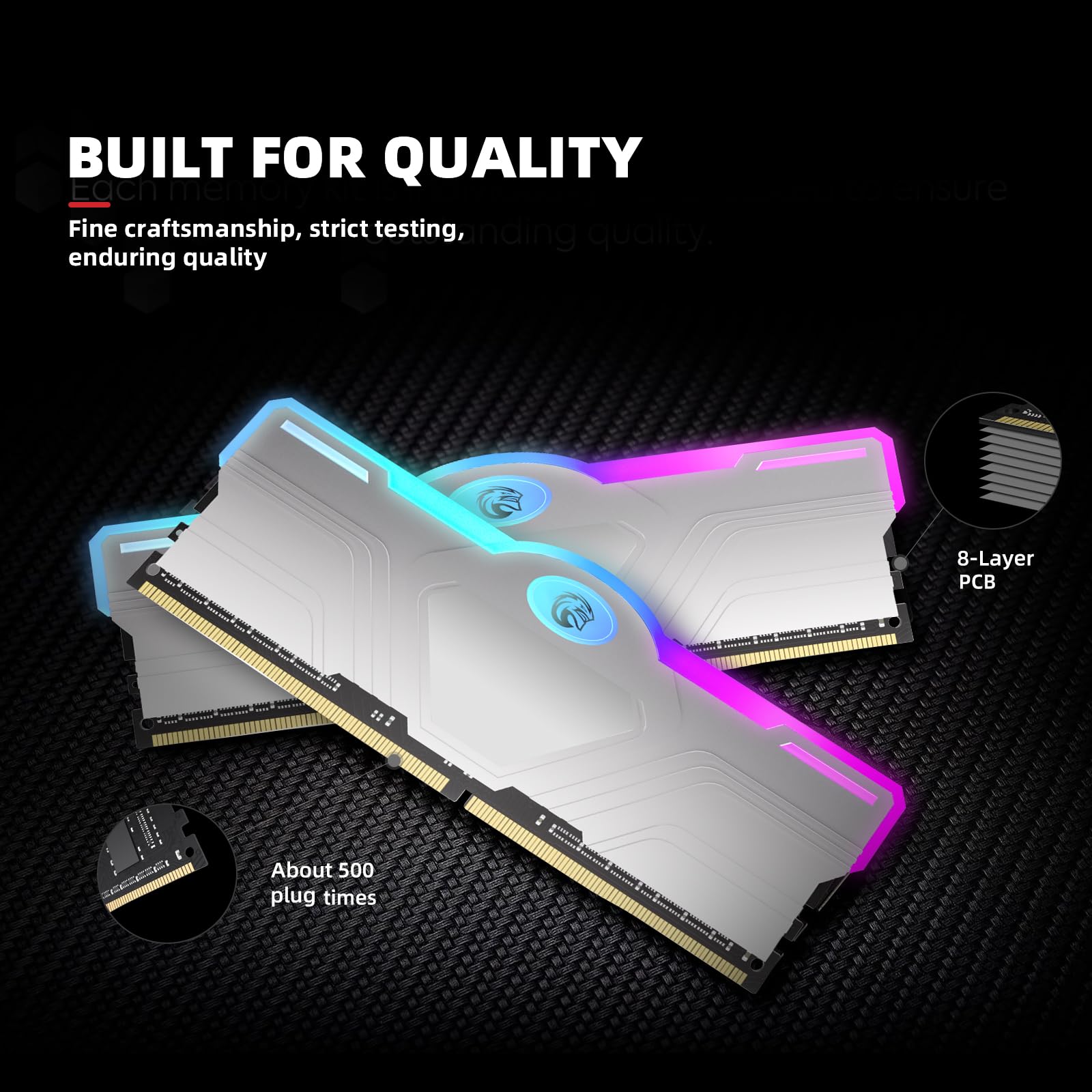 Kingspec Silver X 16Gb Kit(2X8Gb) Ddr4 Ram Memory 3600Mhz With Rgb Heatsink, 1.35V Cl18 Xmp2.0   Computer Memoria For Gaming Pc/