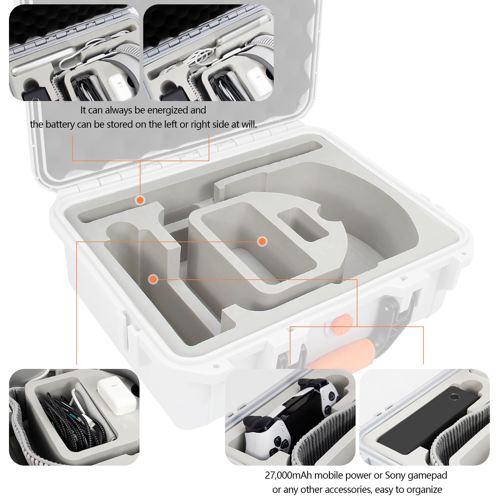 Amazear Hard Case For Apple Vision Pro,Perfect For Storing Vision Pro And Battery At Home Or While Traveling, Large Capacity App