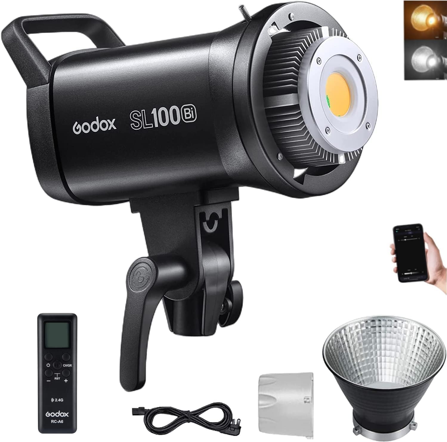 Godox Sl100Bi 100W Bi Color Led Video Light, 32100Lux@1M 2800K 6500K Cri96+ Tlci97+ Bowens Mount Led Continuous Lighting For Pho