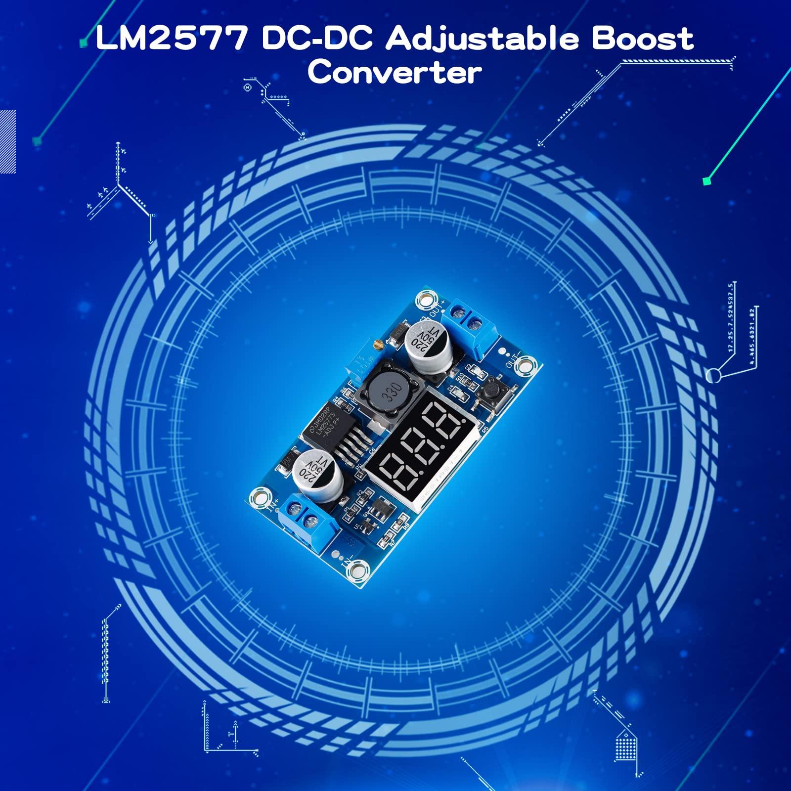 Ec Buying Lm2577 Dc Dc Boost Module, Digital Display Board Adjustable With Led Display Digital Voltmeter Boost Converter, Digita