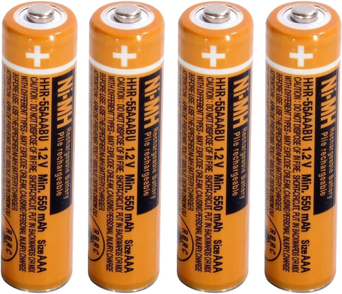 Zzwjbcyle 4 Pack Hhr-55Aaabu Ni-Mh Aaa Rechargeable Battery For Panasonic, 1.2V 550Mah Rechargeable Aaa Batteries For Panasonic 