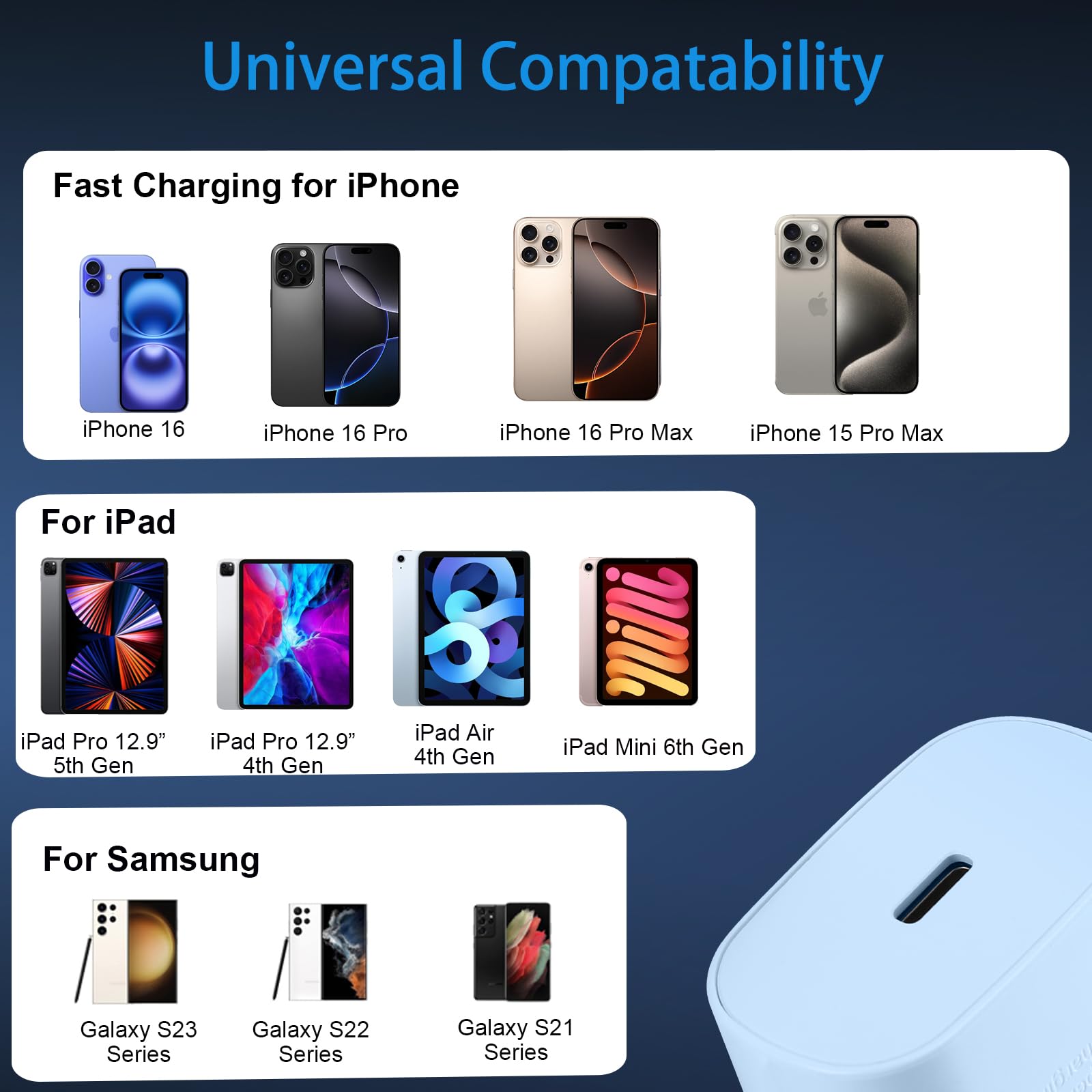 Phone 16 15 Charger Fast Charging, 30W Usb C Phone 16 15 Pro Max Charger Block With 10Ft Long C Chargers Cord Cable For Phone 16