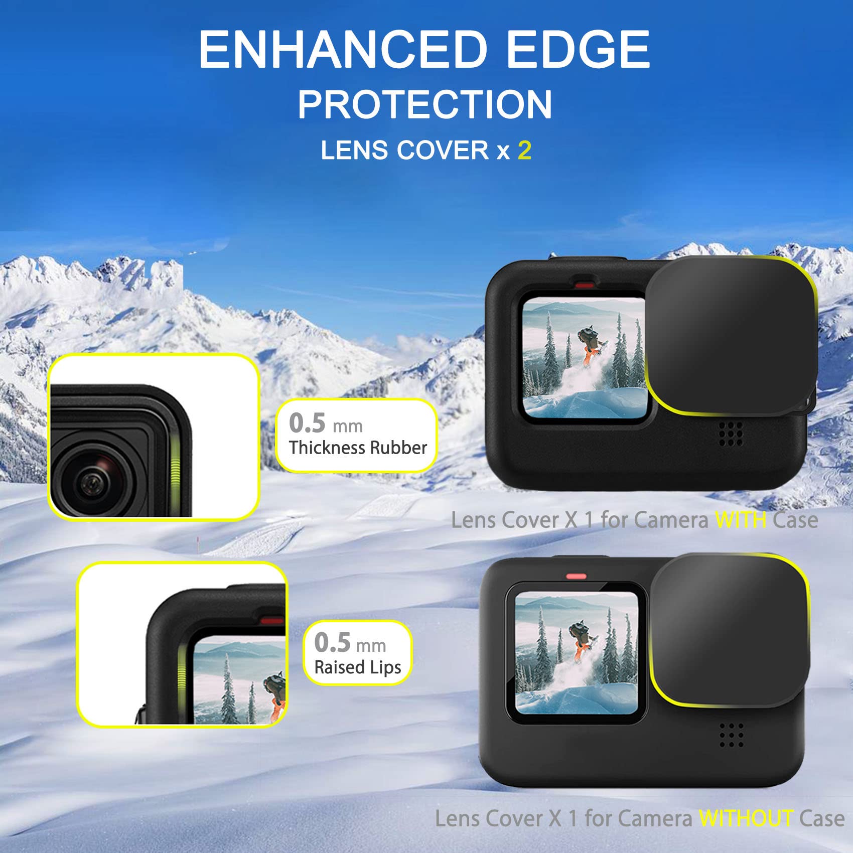 Okfun Accessories Kit For Go Pro Hero12/Hero11/Hero10/Hero9 Black,Carrying Case+Silicone Case With Rubber Lens Cover+Screen Prot