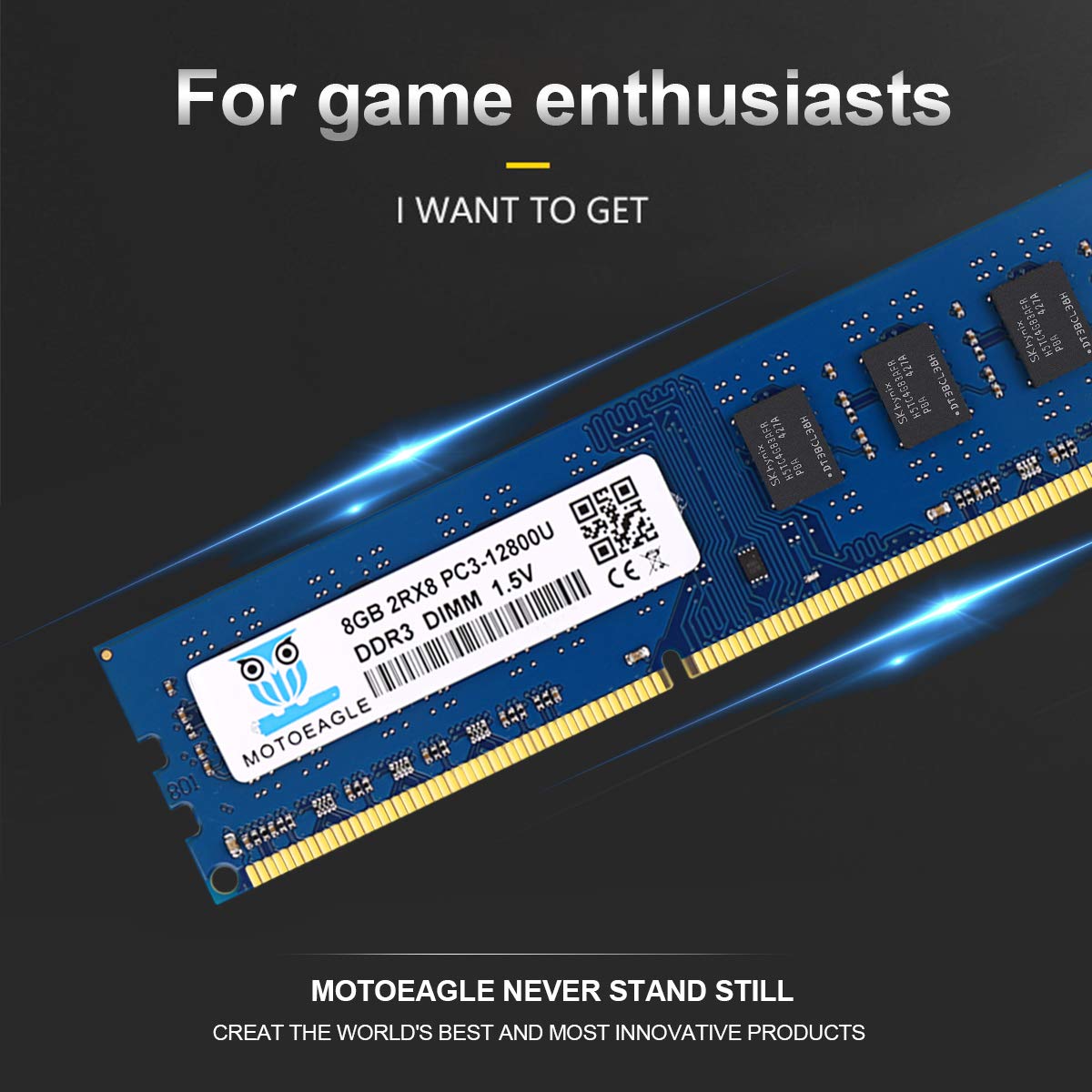 Motoeagle 16Gb (2X8Gb) Pc3 12800U Ddr3 1600 Udimm Ram 2Rx8 Dimm Ddr3 8Gb 1600Mhz Pc3 12800 Sdram 240 Pin 1.5V Cl11 Non Ecc Deskt