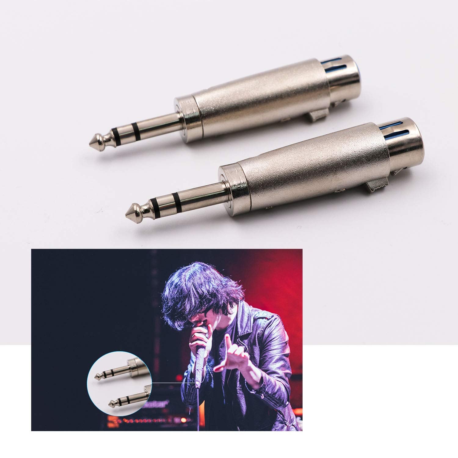 1/4 Trs To Xlr Female Adapter Female Xlr To 1/4 Stereo Balanced Audio Connector   2 Pack