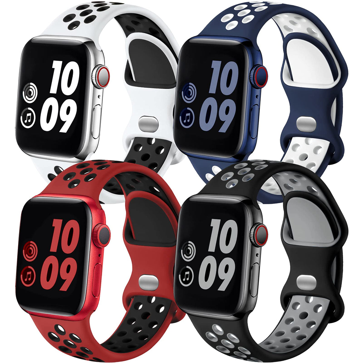 Adorve Compatible With Apple Watch Band 45Mm 44Mm 42Mm Se Iwatch Ultra Series 8 7 6 5 4 3 2 1 For Women Men, Breathable Sport Si