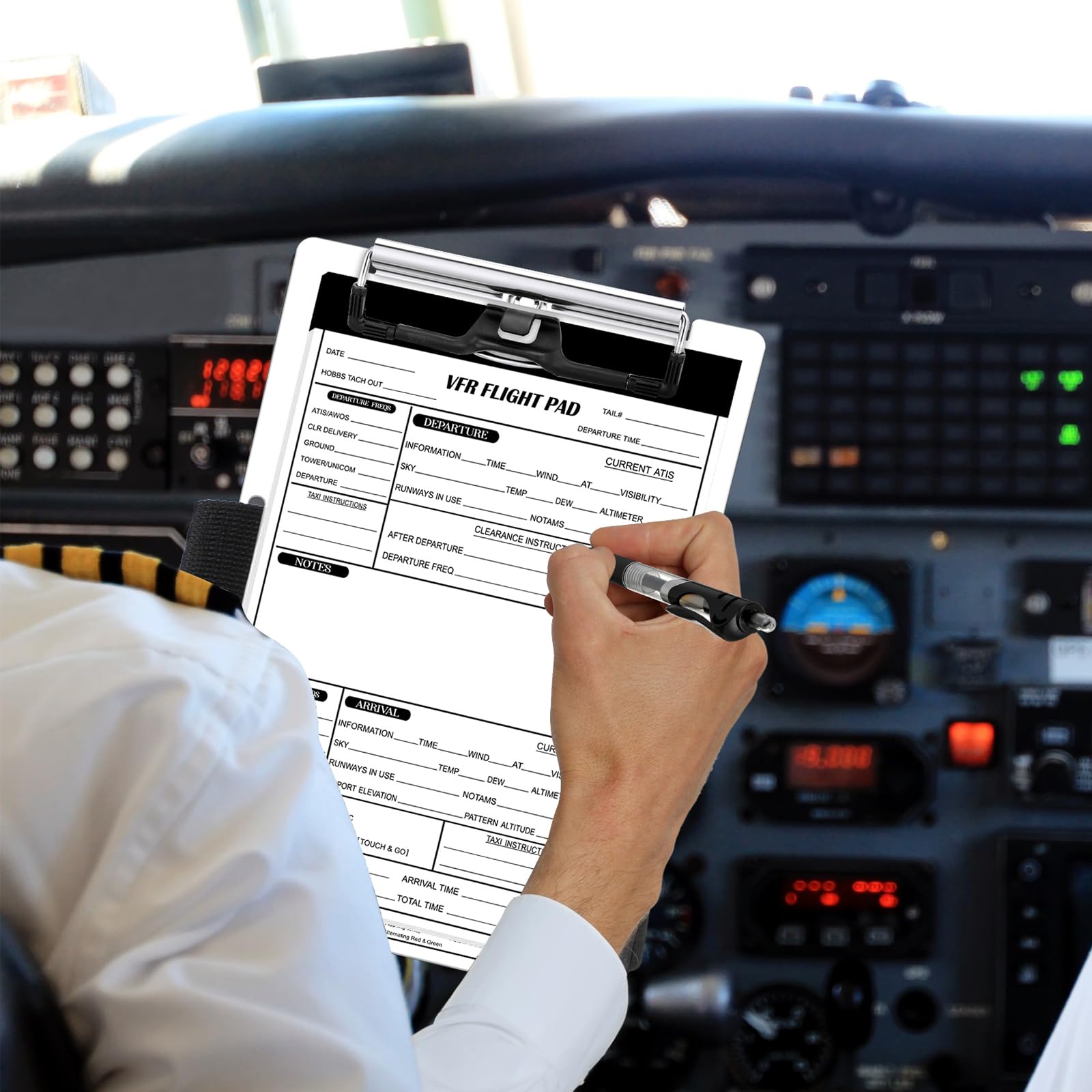 Feifeiya Aluminum Pilot Kneeboard Vfr Aviation Knee Boards Notepad Pilot Writing Board With Pen Holder And Elastic Strap For Pil