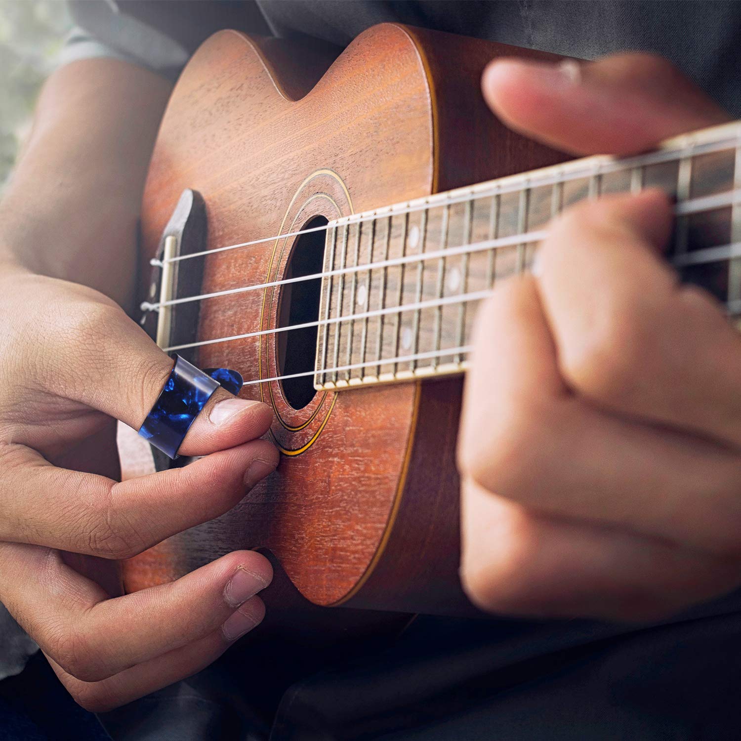 Frienda Thumb Picks Finger Picks, Medium, Flat Thumbpicks, Celluloid Guitar Thumb Finger Picks (12 Pieces, Thumb Picks)