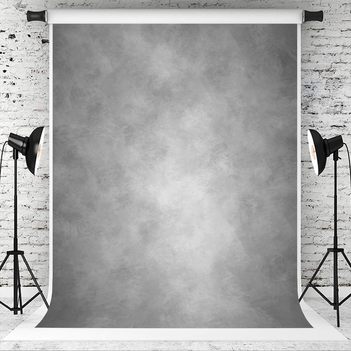 8Ft(W) X8Ft(H) Light Gray Portrait Photography Backdrops Microfiber Grey Abstract Old Master Photo Backdrop For Photographer Hea