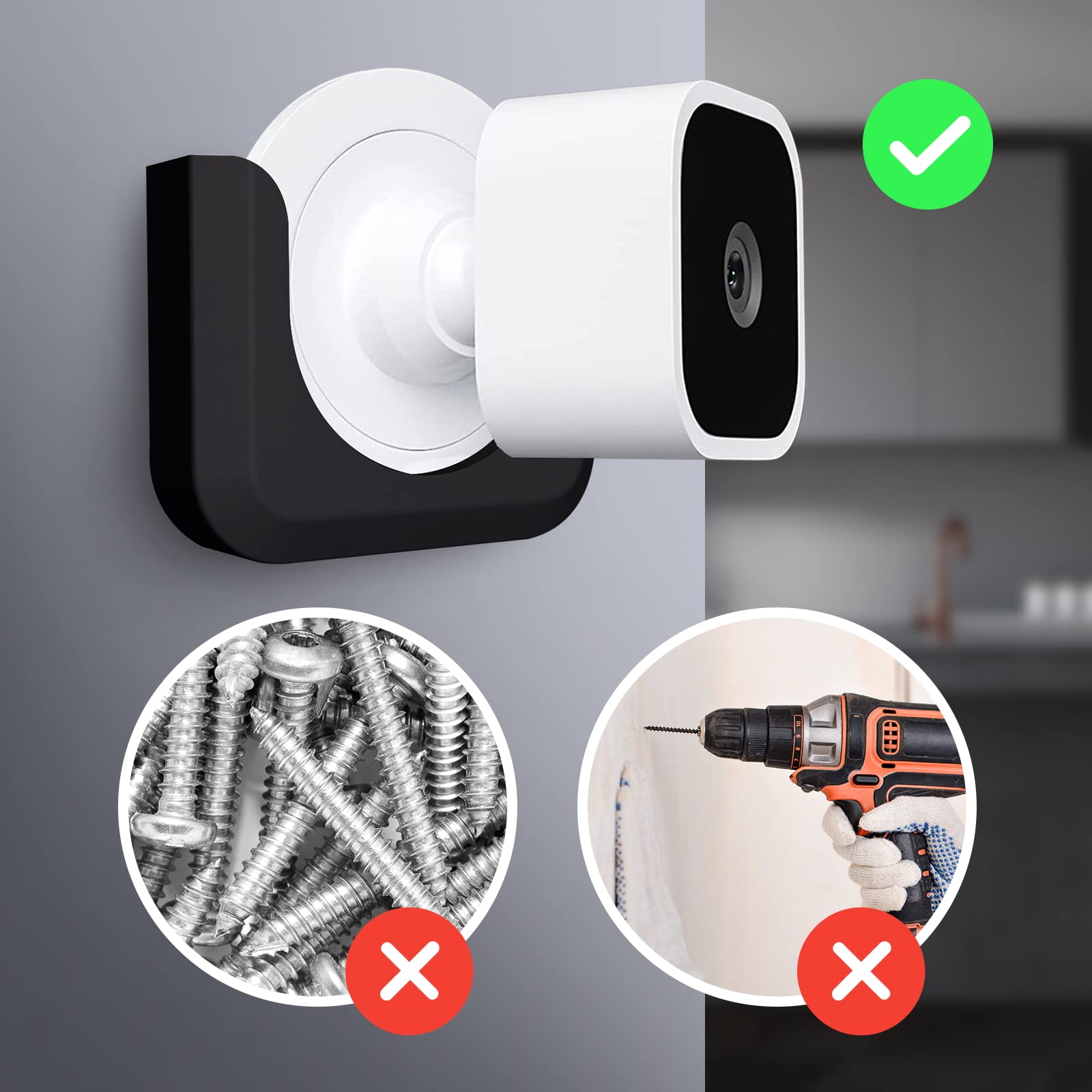 Blink Mini Camera Adhesive Wall Mount Bracket, Strong Adhesive Durable Camera Mount Stand For Blink Mini Indoor Camera, No Drill