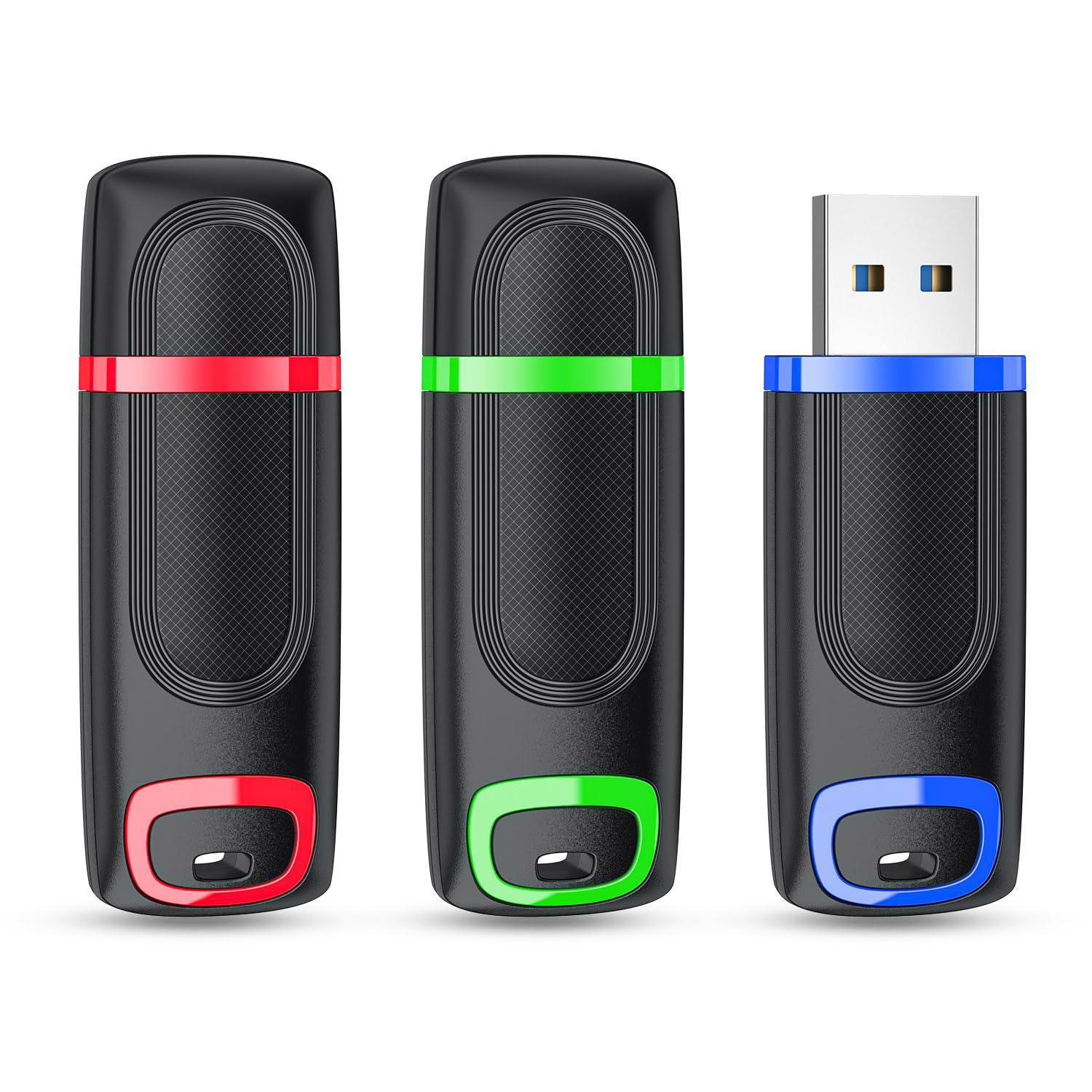 Raoyi 3 Pack 128Gb Flash Drive, Usb 3.0 High Speed Memory Stick Thumb Drive Jump Drive Zip Drive For Data Storage And Backup (Green,Red,Blue)