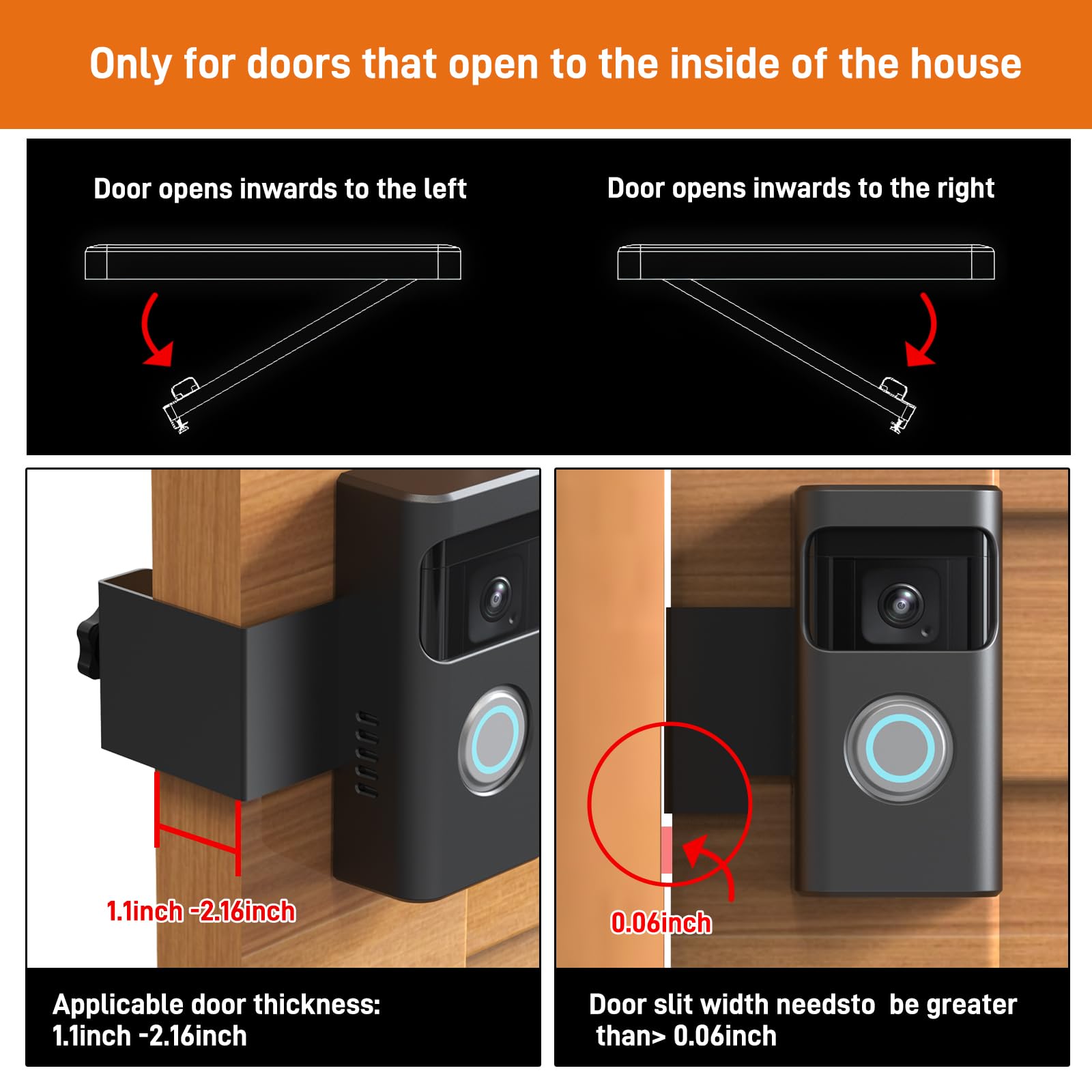 Anti Theft Ring Doorbell Mount Compatible With Ring Battery Doorbell And Ring Battery Doorbell Plus/Pro, No Drill Ring Doorbell