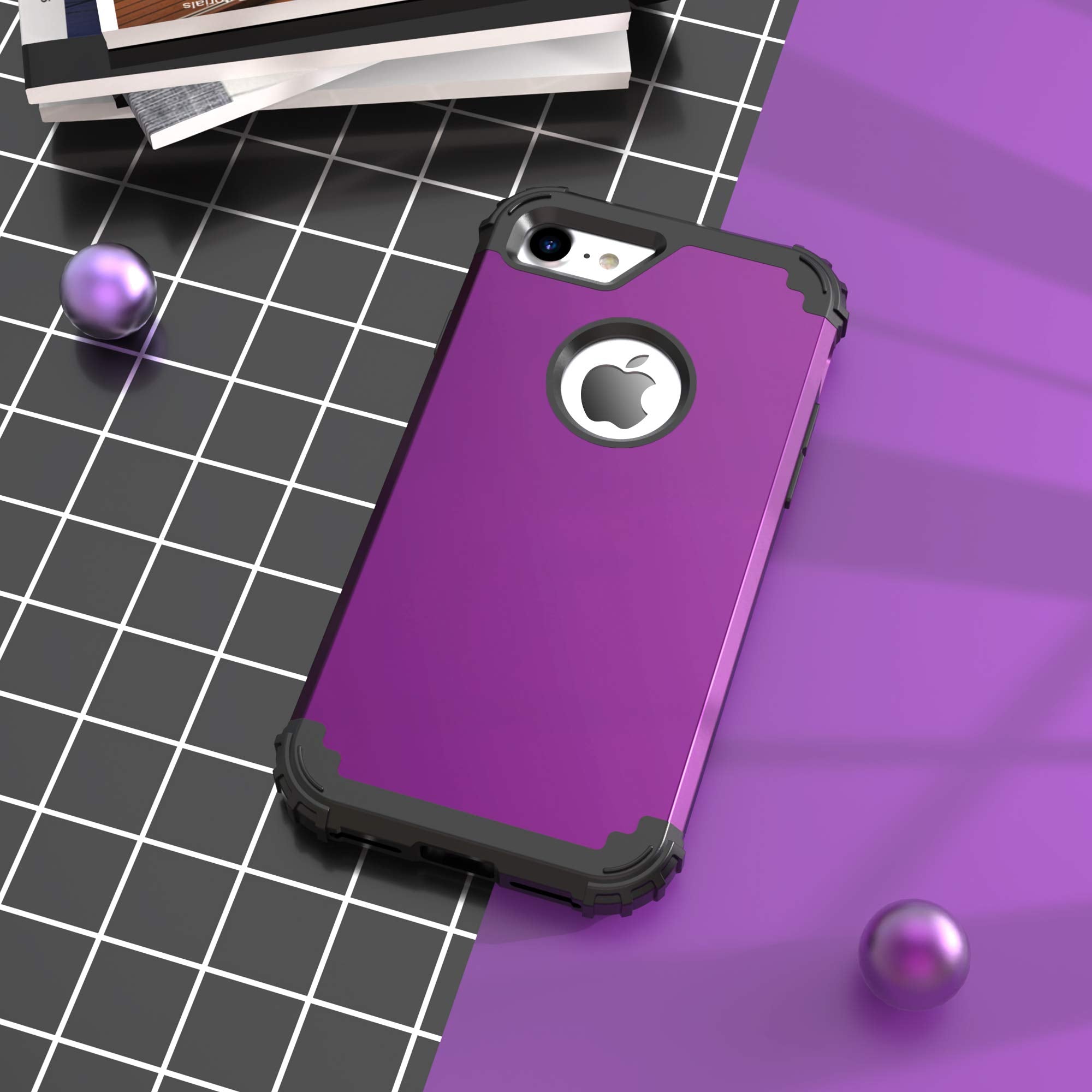 Idweel Iphone 8 Case, Iphone 7 Case With Tempered Glass Screen Protector, 3 In 1 Shock Absorption Durable Heavy Duty Duty Hard P