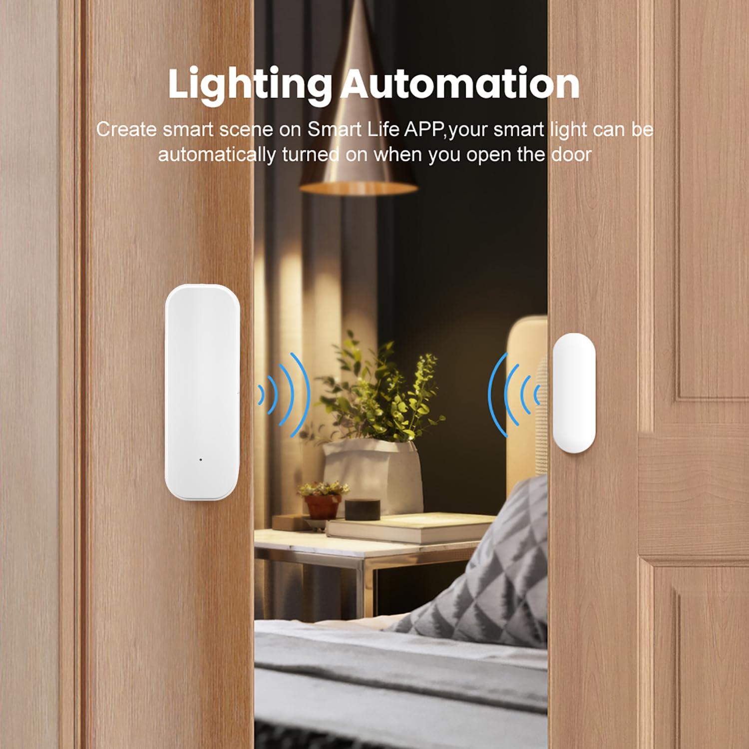 Wifi Door Sensor Window Detector: Smart Magnetic Door Open Detector With App Alerts, Wireless Home Security Contact Sensor, Tuya