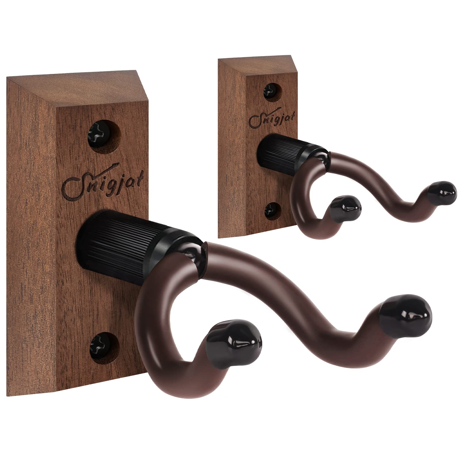 SNIGJAT Ukulele Wall Mount 2 Pack, Ukelele Hanger for Wall Vertical Display, Hardwood Ukulele Holder with Screw, Ukulele Wall Ho