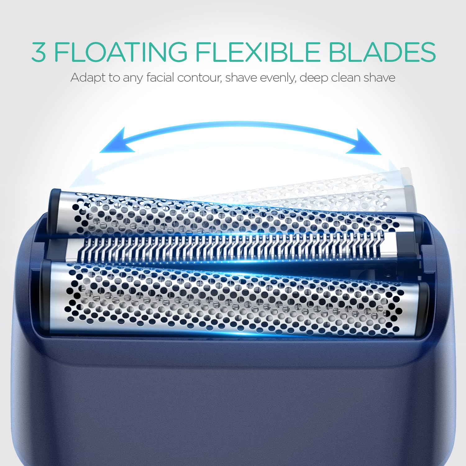 Voyor Foil Shaver Electric Razor For Men 3 In 1 Shavers For Men With Double Foil Wet & Dry Face Shaver Lightweight Handheld Smoo