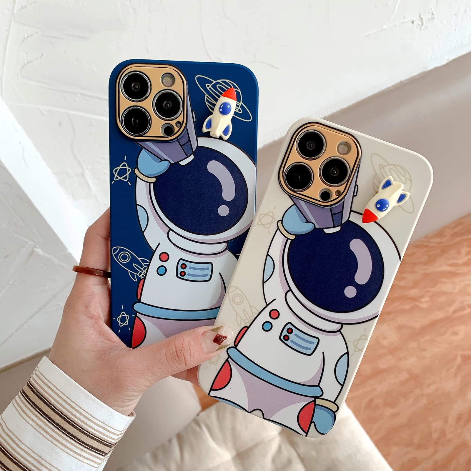 Yonds Queen For Iphone Xs Max Cute Case, Cartoon Astronaut Space Rocket Design Stylish Bumper Cover Soft Tpu Rubber Protective A