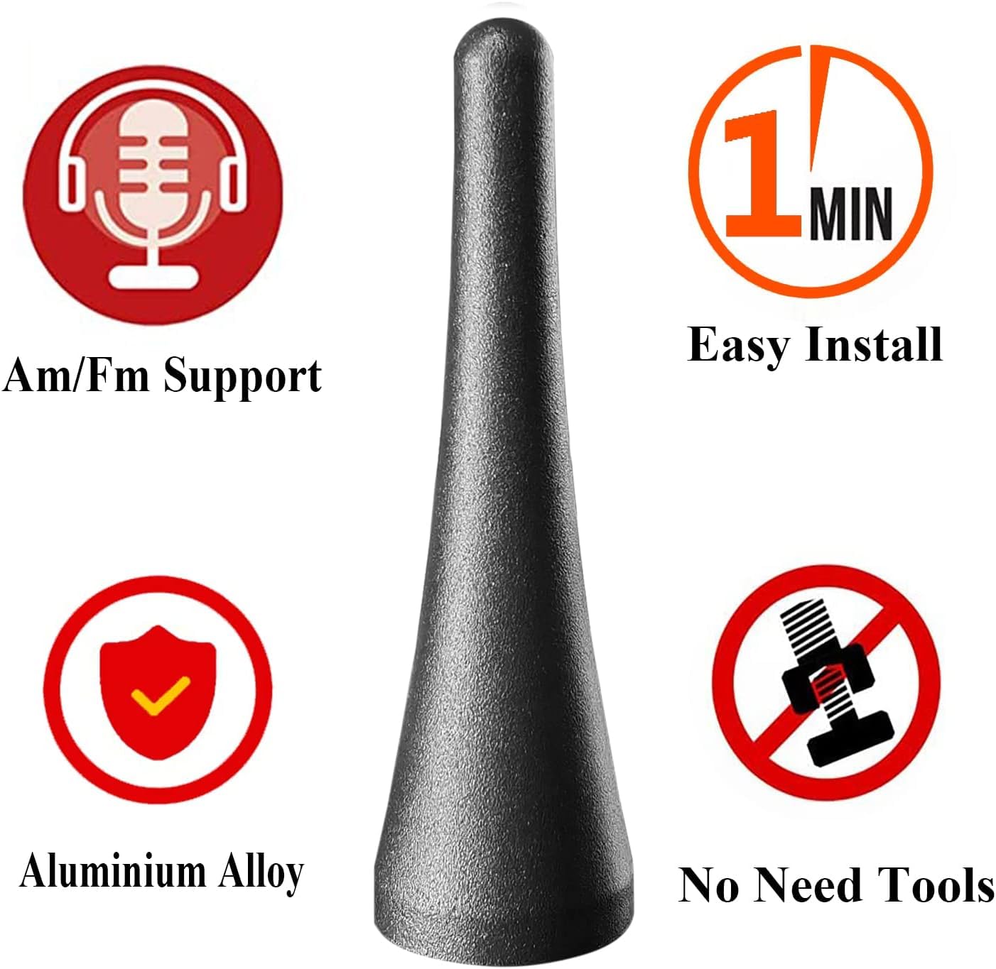 3.8 Inch Aluminum Antenna For Ford Transit (2013 2024), Ford Transit Antenna Replacement, Ford Transit 150 250 2013 2014 2015 20