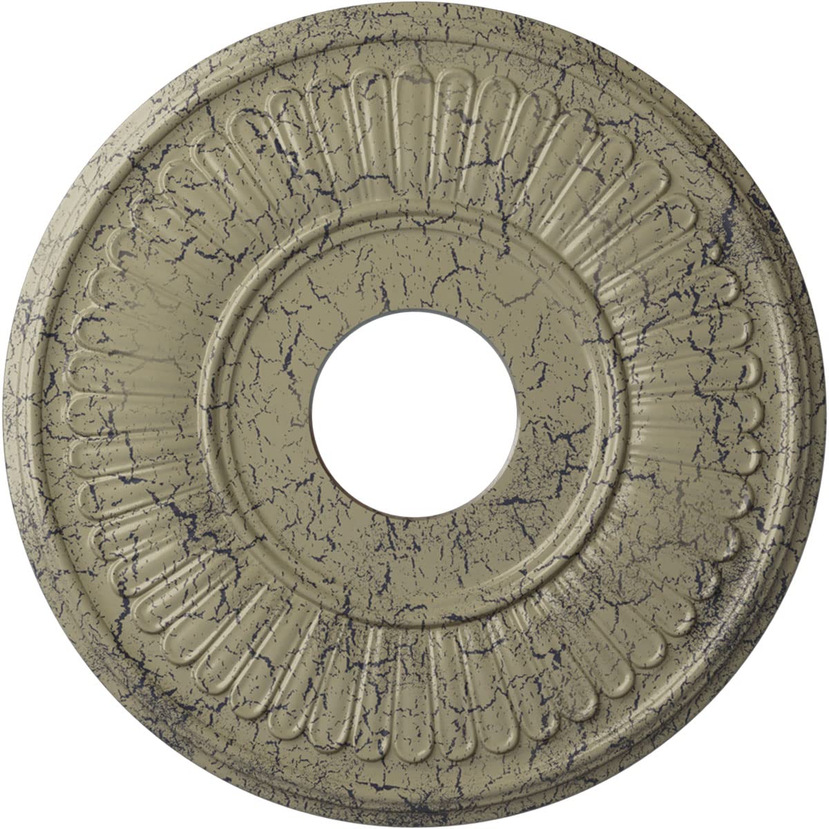 Ekena Millwork CM15BECSC 15 3/4OD X 3 7/8ID X 3/4P Berkshire Ceiling Medallion Fits Canopies Up to 7, Castle Stone Crackle