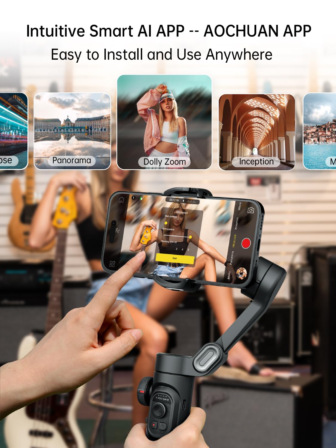 Aochuan Phone Gimbal Stabilizer 3 Axis Smartphone Foldable Gimbal For Iphone Gimble With Focus Wheel Tiktok Youtube Vlog Stabili