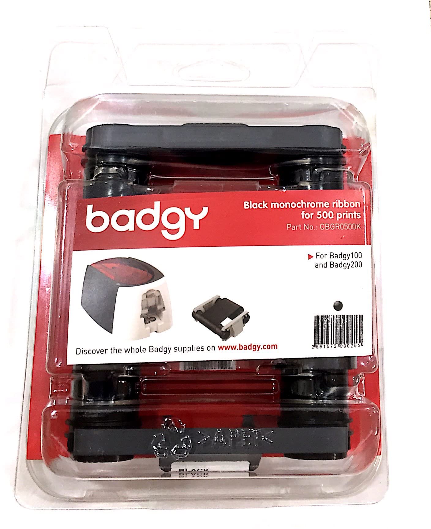 Evolis Badgy100 & 200 Black Ribbon   Compatible With Badgy100 & 200 Printers Only   Cbgr0500K