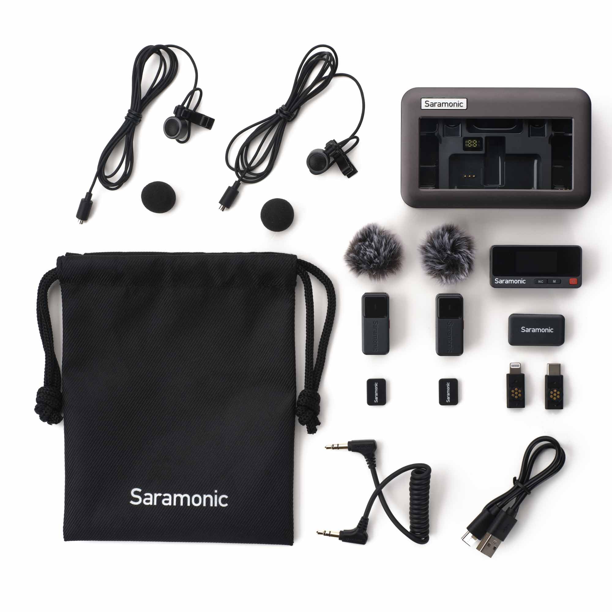 Saramonic Air 2-Person Wireless Micro Lavalier Microphone For Iphone/Camera/Android/Pc 24-Bit/48Khz, Noise Canceling, Limiting,