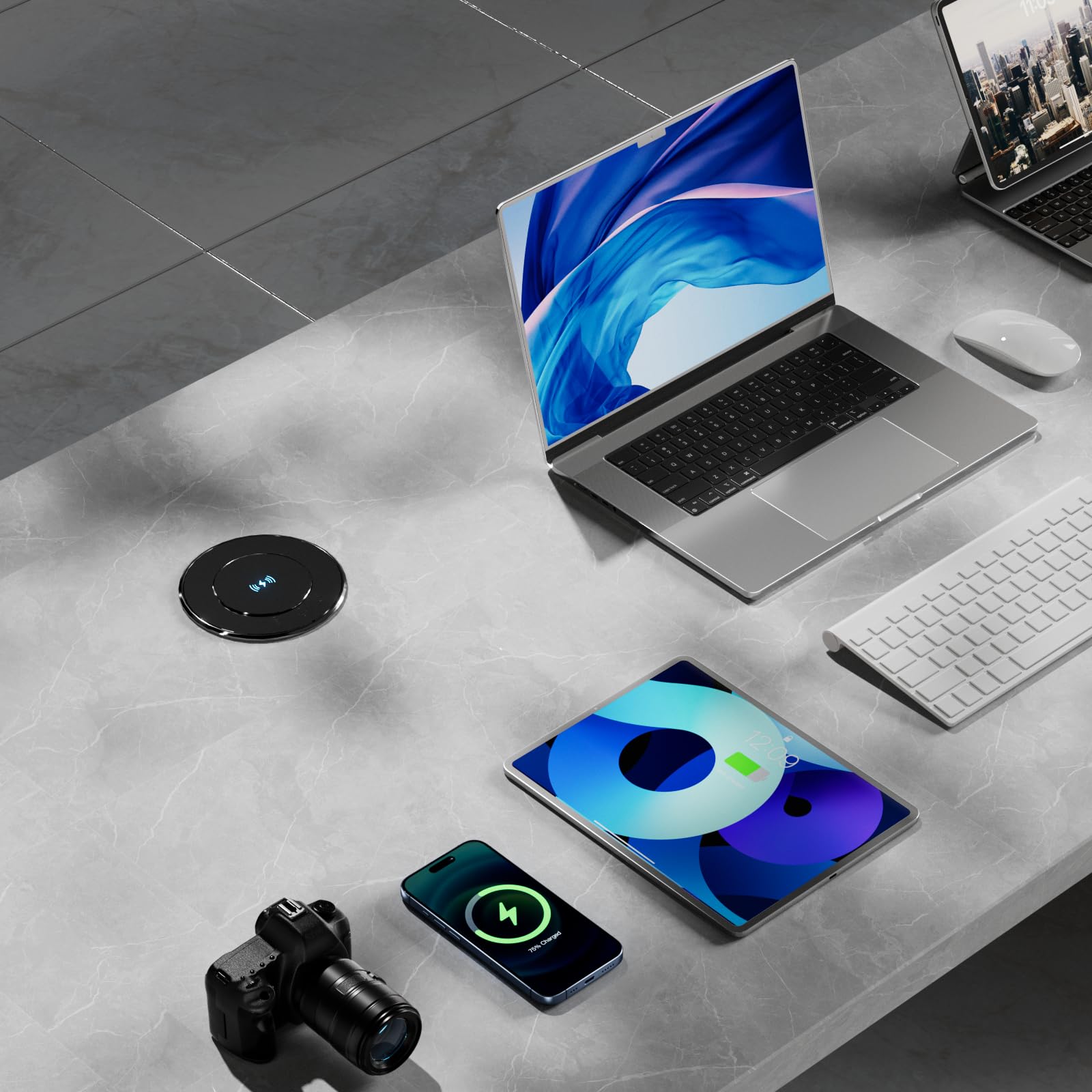 Pop Up Outlet For Countertop With Mobile App Remote Control, 4.9'' Space Saver Recessed Outlet With 3 Outlets,2 Usb Ports And Sp