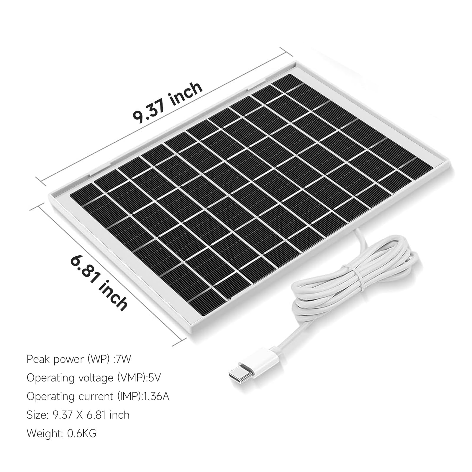 2 Pack Solar Panel For Outdoor Camera Micro Usb & Usb C Solar Panel Charger, 5V 6W 4W 3W Solar Panel For Security Camera Fit For