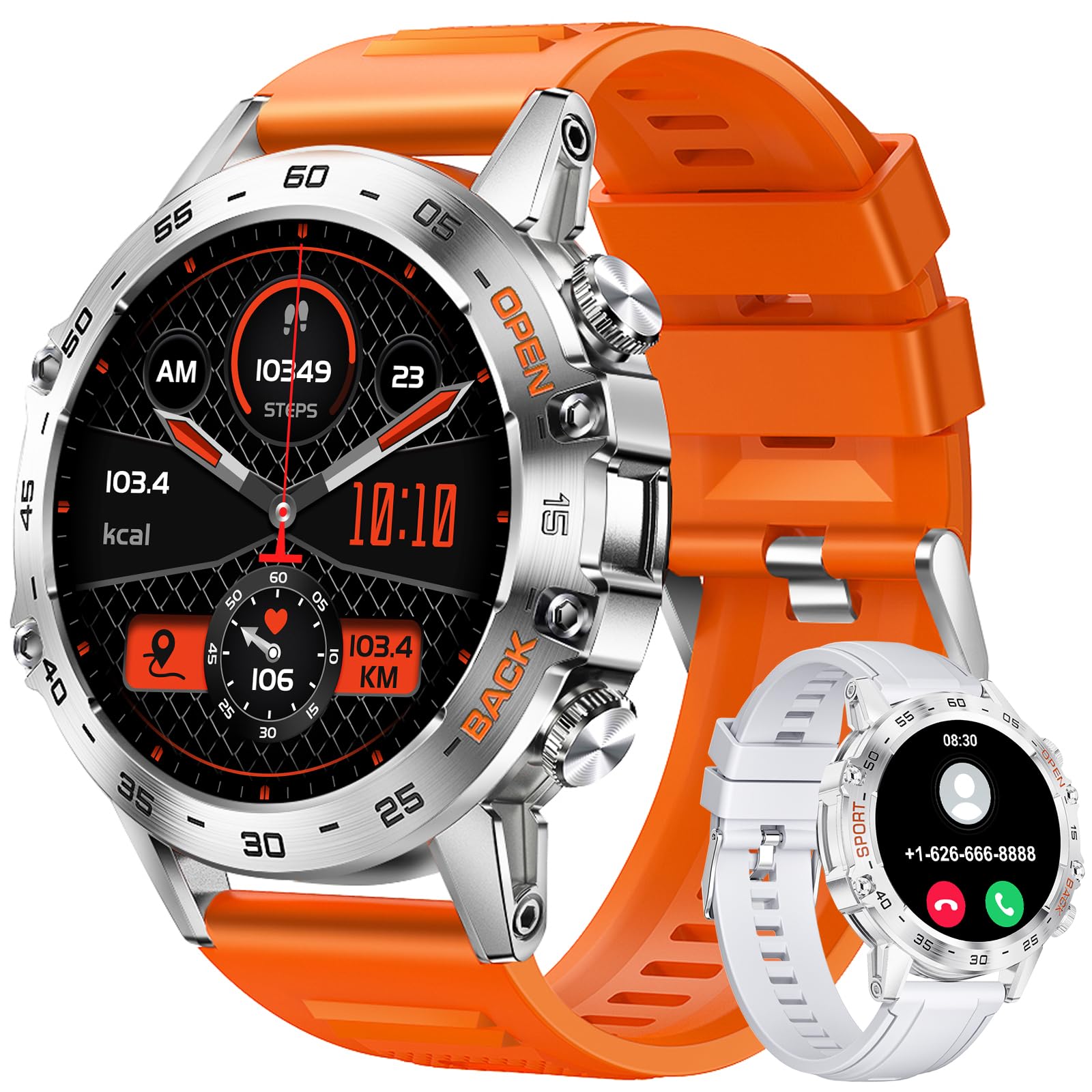 Military Smart Watch For Men(Answer/Dial Calls),100 Sports Modes, 5Atm Waterproof,1.39 ' 'Hd Touchscreen Fitness Watch,With Hear