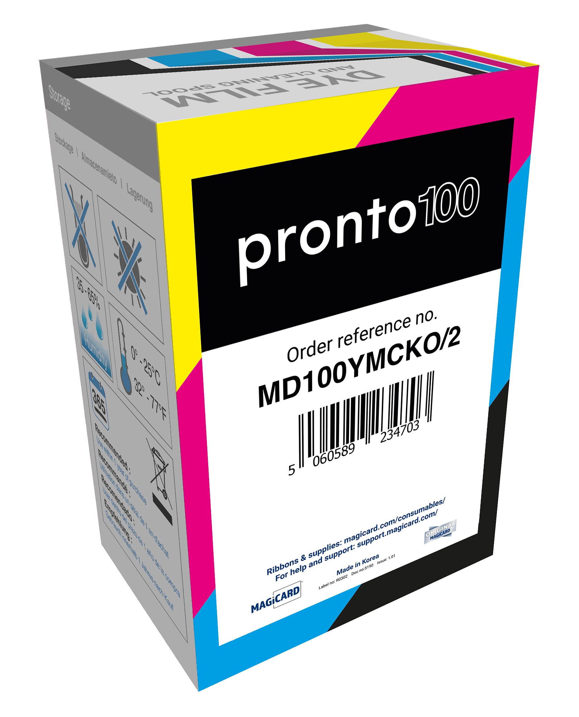 Magicard Pronto100 Md100Ymcko Ribbon With Cardpresso Software