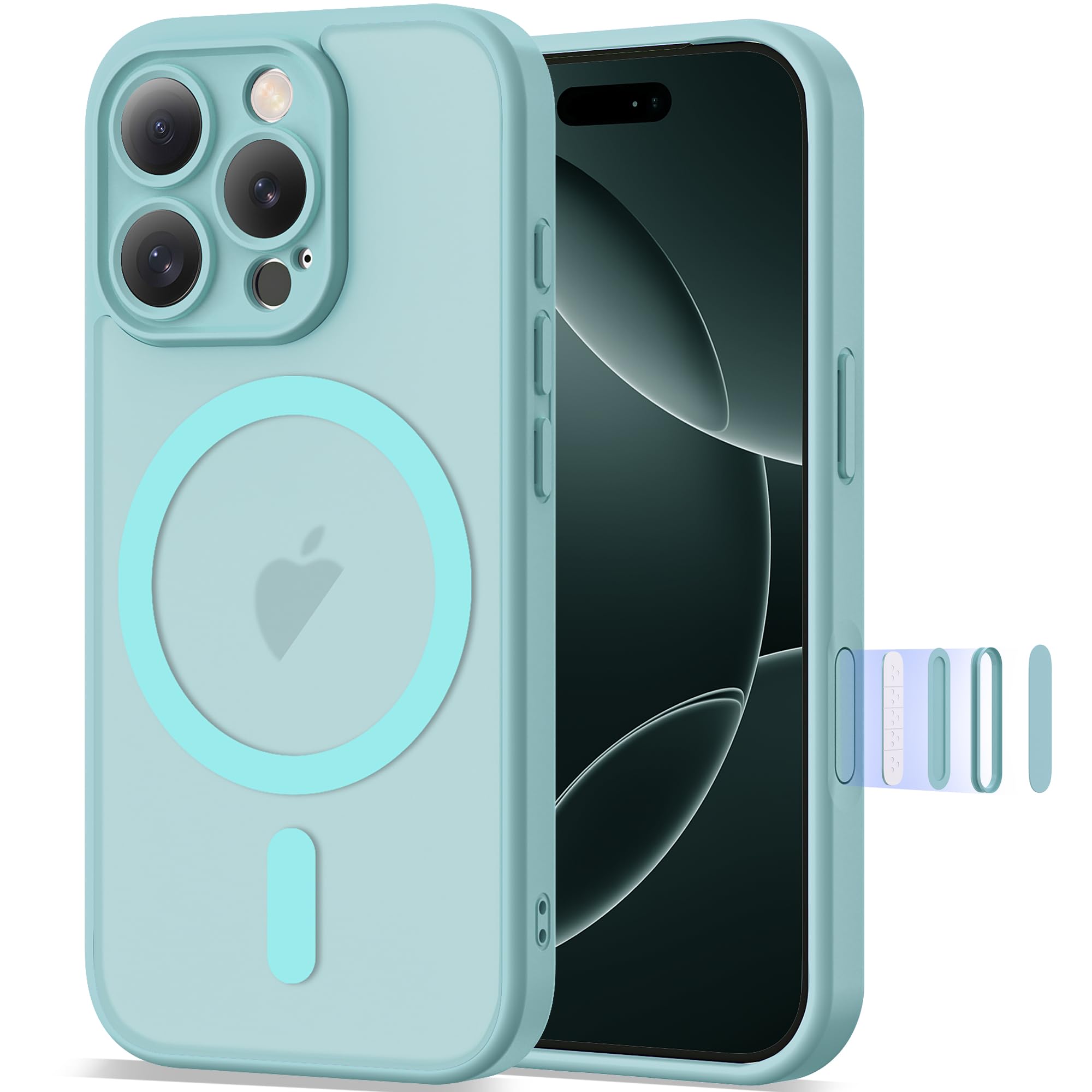 YEMORAN Compatible with iPhone 16 Pro Case 6.3 [Compatible with Mag-Safe][Camera Control Button] Magnetic Matte Translucent Phon