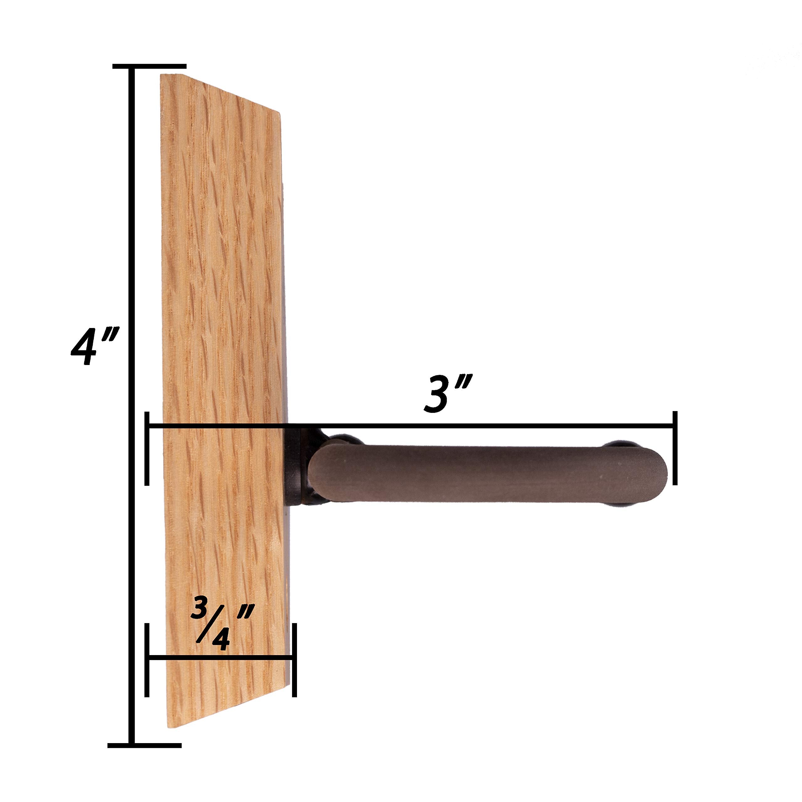 String Swing Dulcimer Hanger Wall Mount Holder - Solid Oak Hardwood Block, Model CC01D