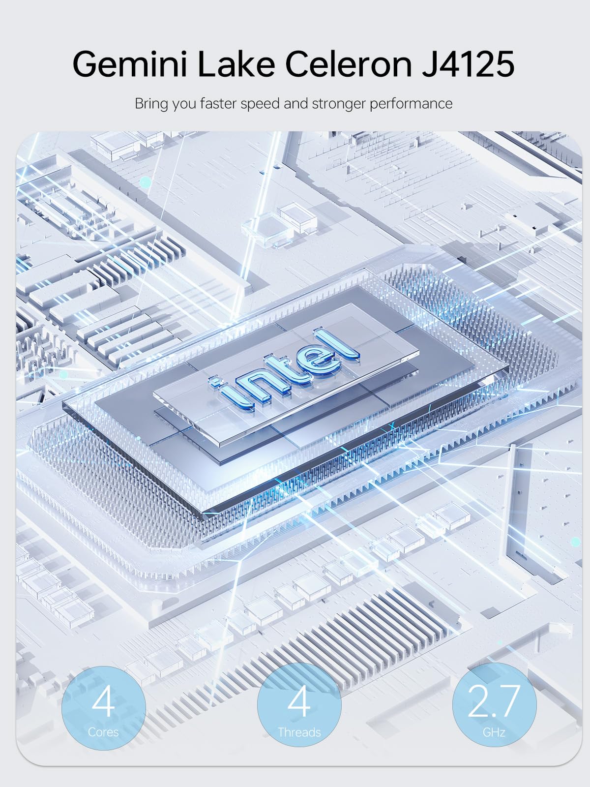 Minisforum Gk41 Mini Pc Celeron Processor J4125 Quad Core(Up To 2.7Ghz),8Gb Ddr4 256Gb Ssd Mini Desktop Computer 4X Usb 3.0 Port