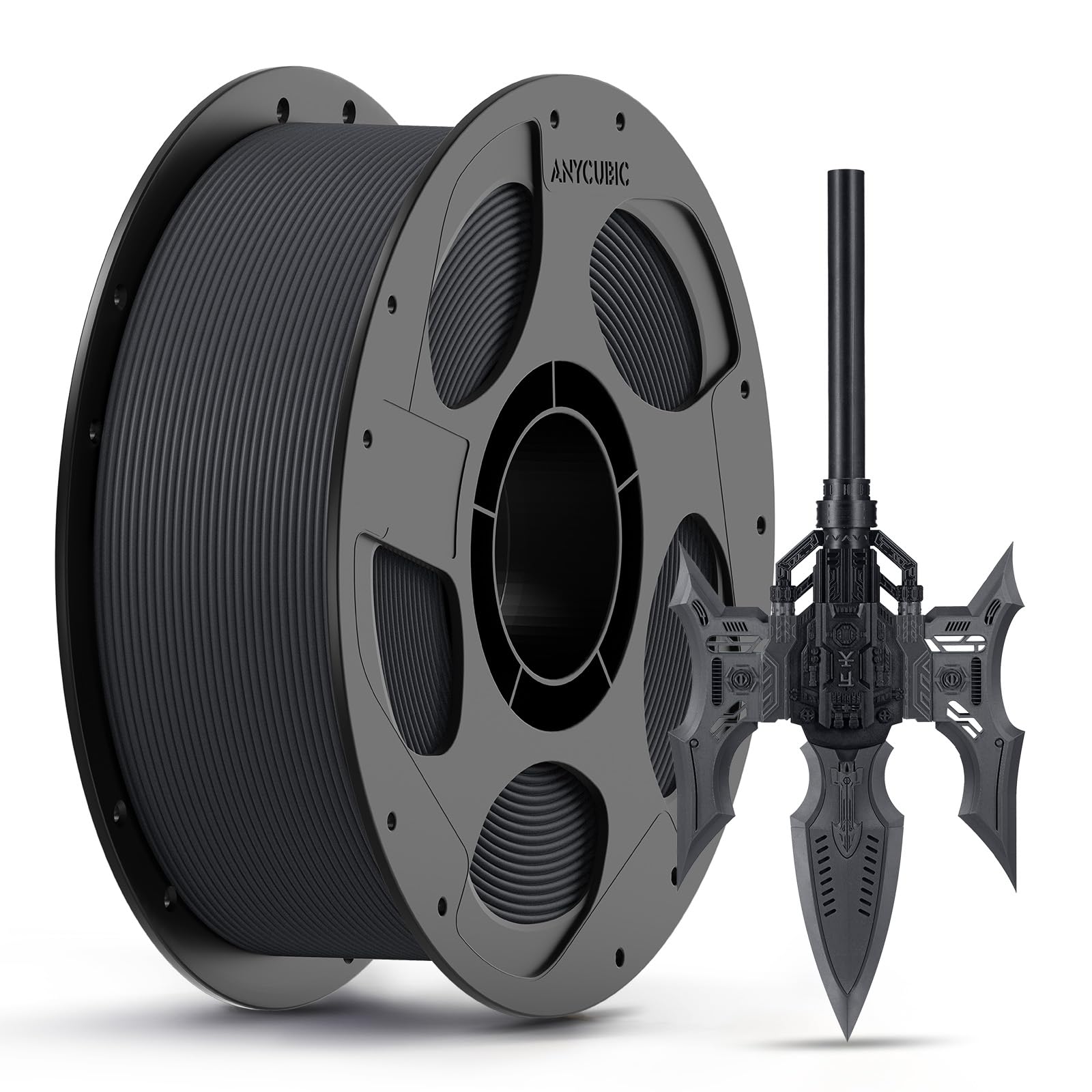 ANYCUBIC Carbon Fiber PLA Filament 1.75mm, PLA-CF Enhanced Rigidity 3D Printer Filament, Matte Texture, 1KG Reusable Spool, Lava