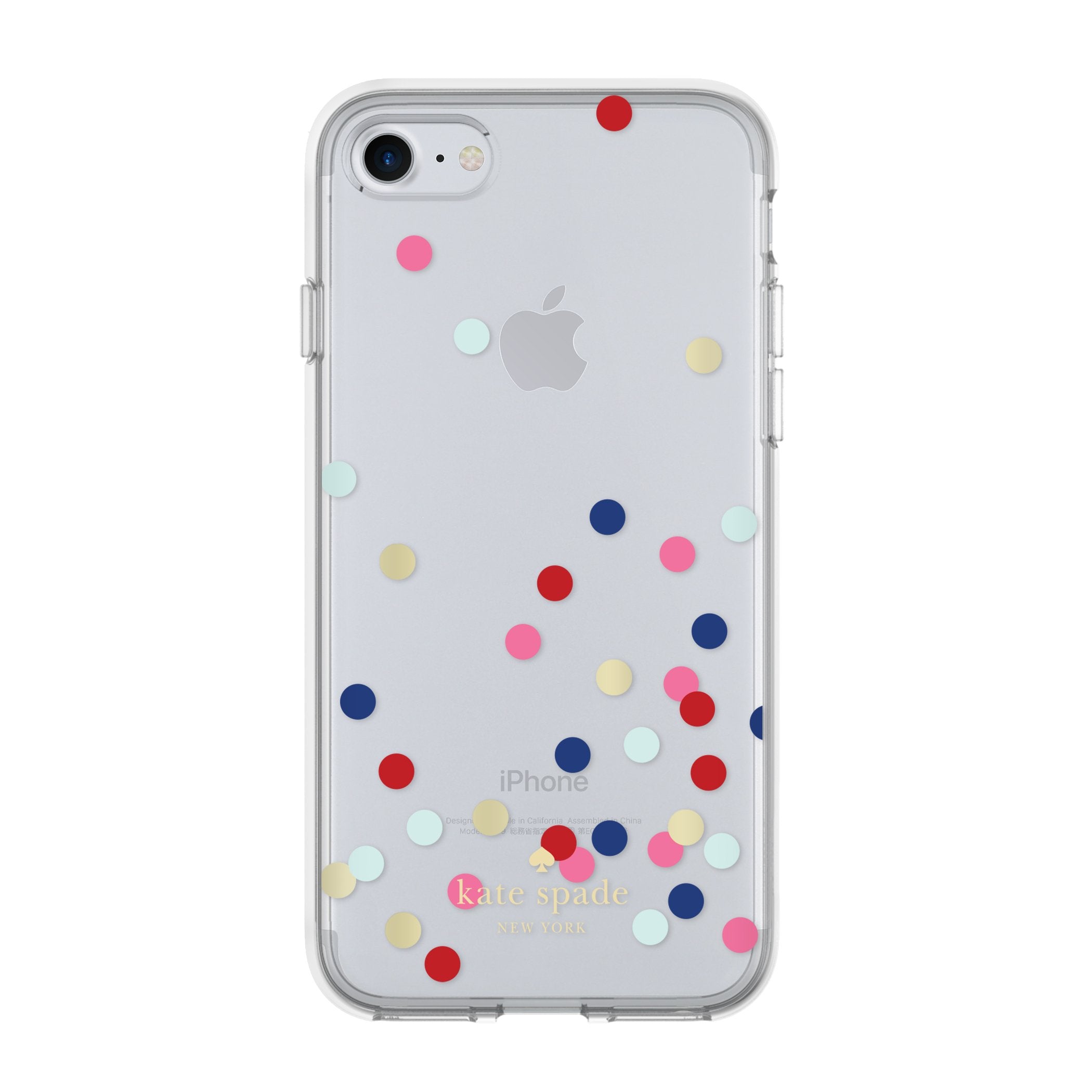 Kate Spade New York Flexible Hardshell Case For Iphone 8   Also Compatible With Iphone 7   Confetti Dot Clear / Multi / Gold