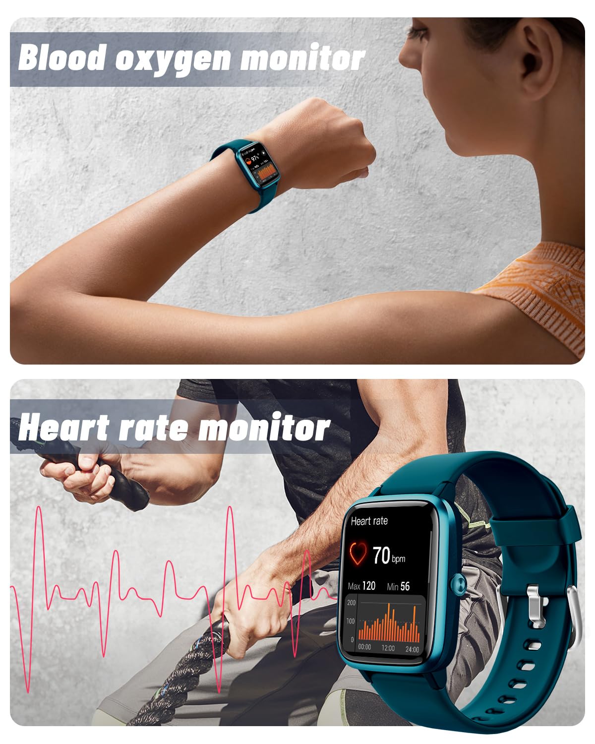 Grv Smart Watch For Ios And Android Phones (Answermake Calls), Watches For Men Women Ip68 Waterproof Smartwatch Fitness Tracker