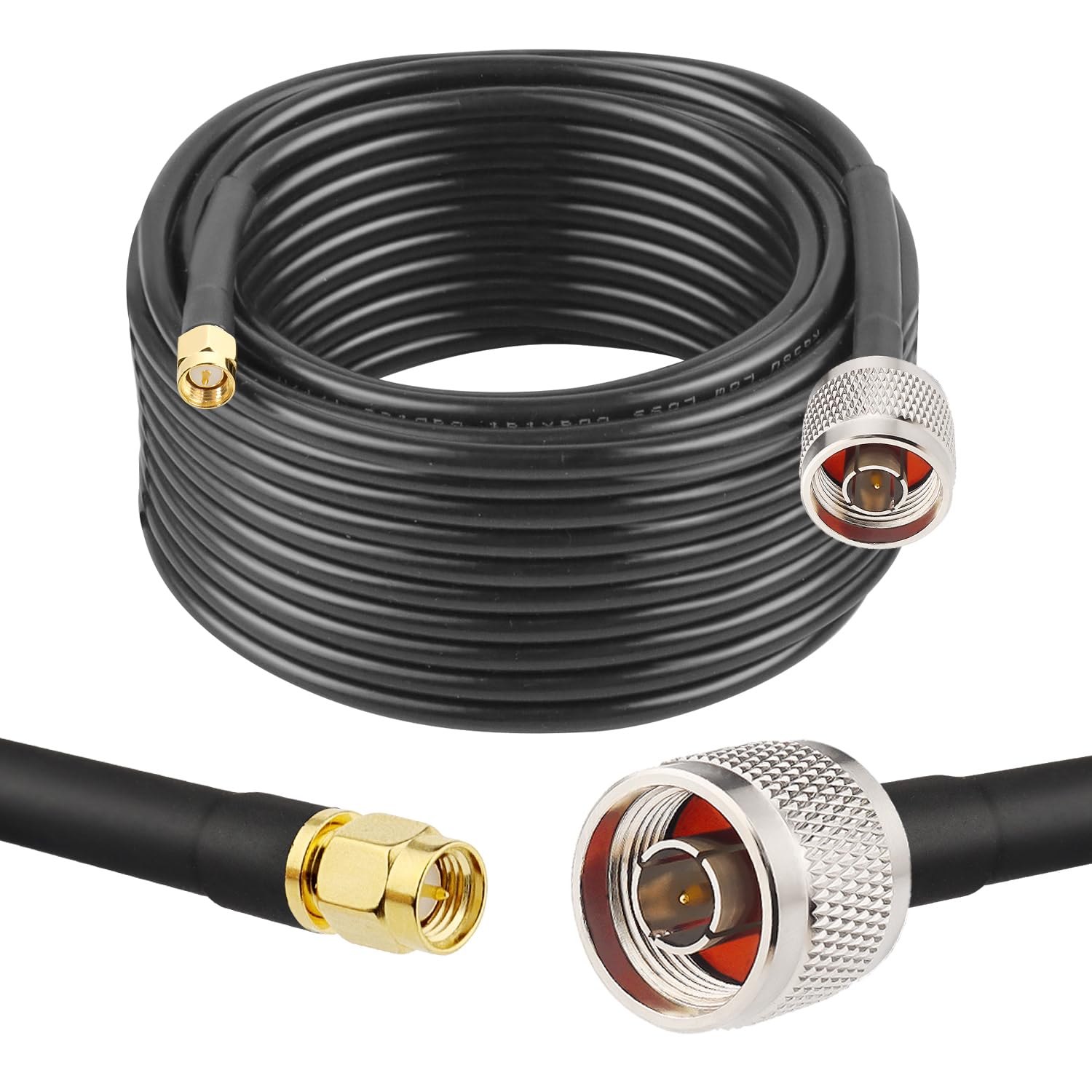 Mookeerf N Male To Sma Male Cable 35Ft Low Loss Rg58 Sma To N Cable 50 Ohm For Wifi Router,Gps Receiver,Antenna,Signal Booster U