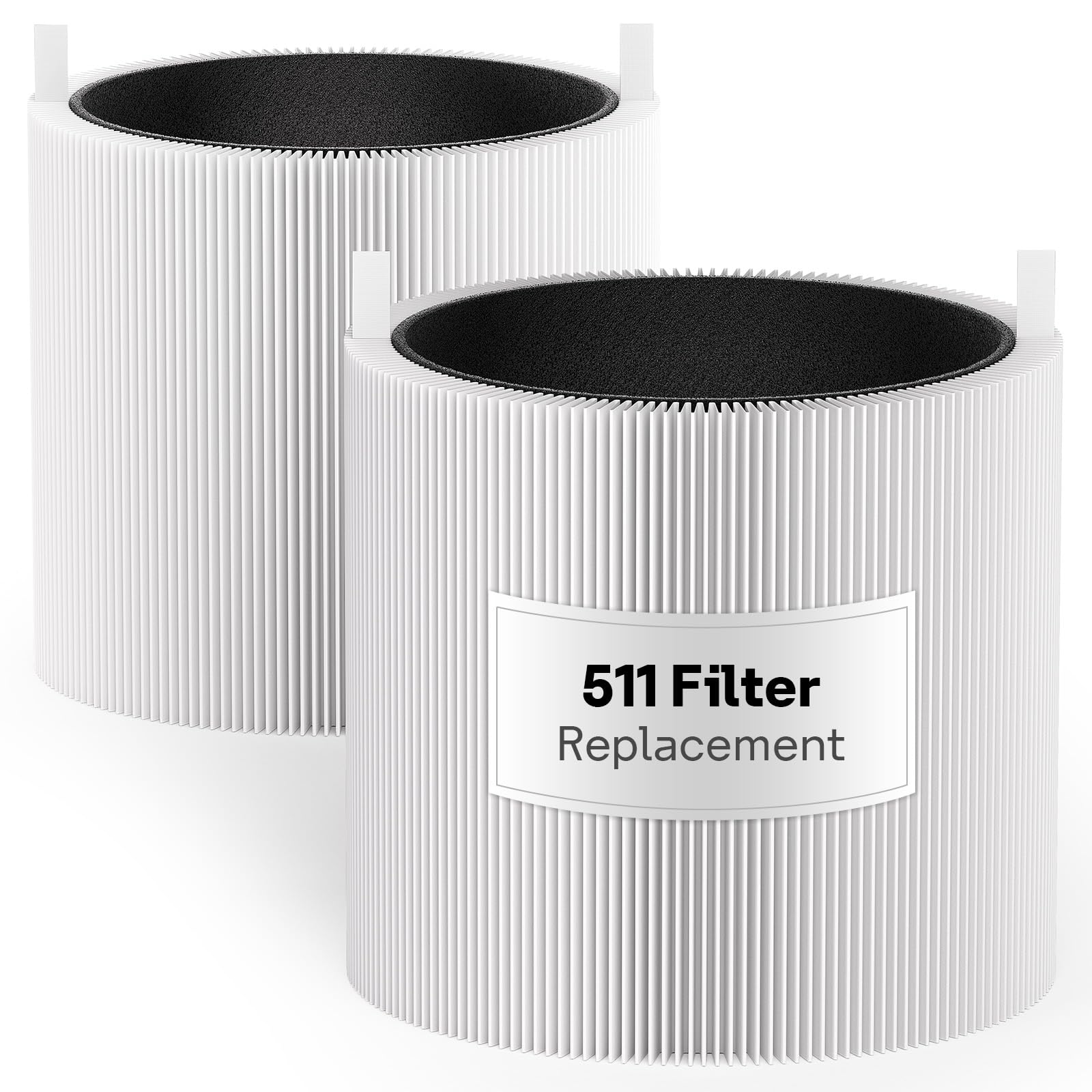 Leemone 2 Pack Blue Pure 511 Filter Replacement Compatible With Blueair Blue Pure 511 Air Purifier, H13 True Hepa & Activated Ca