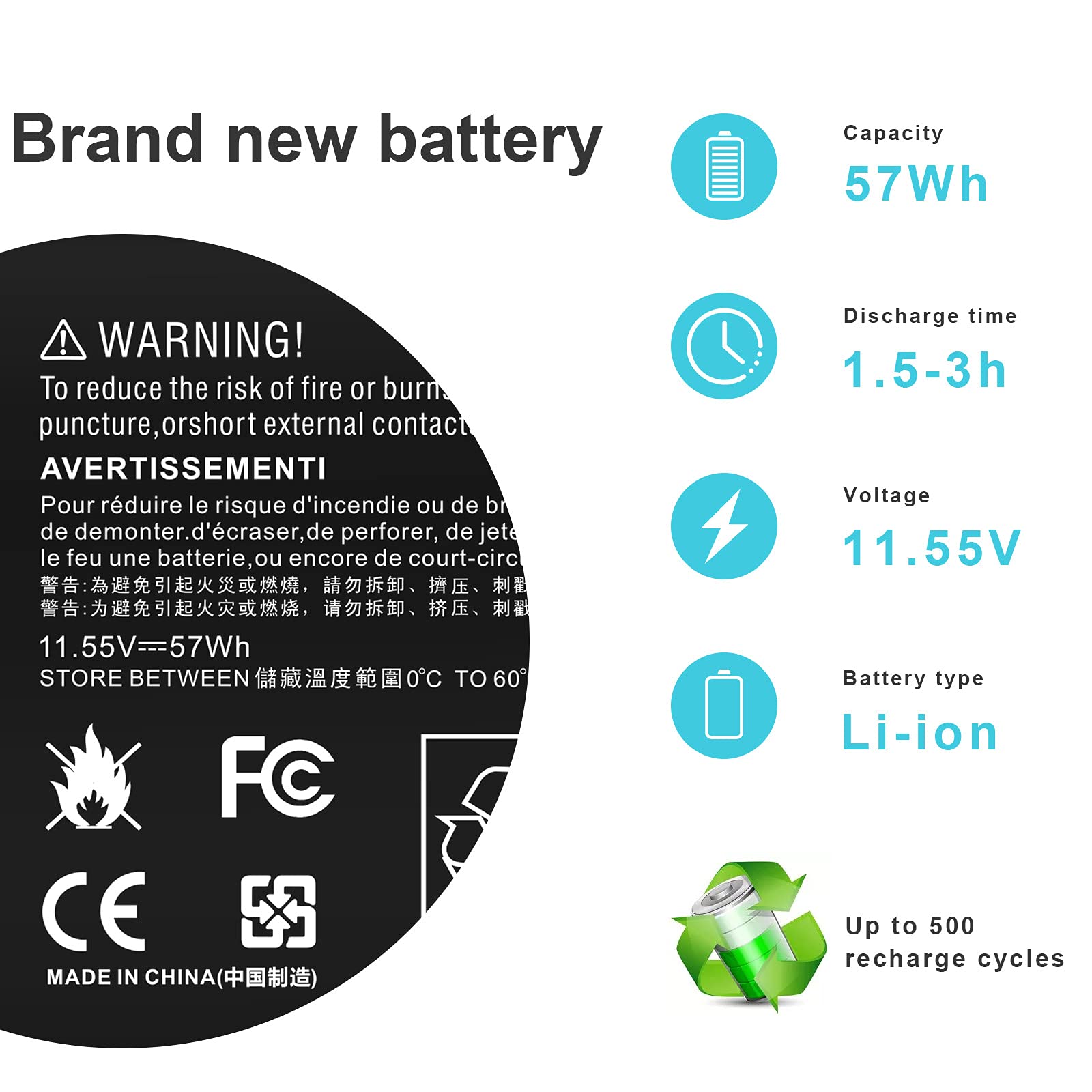 Futurebatt Om03Xl Hstnn Ib7O 863167 171 Laptop Battery Compatible With Hp Elitebook X360 1030 G2 Series Notebook.Hp Om03Xl 3057X