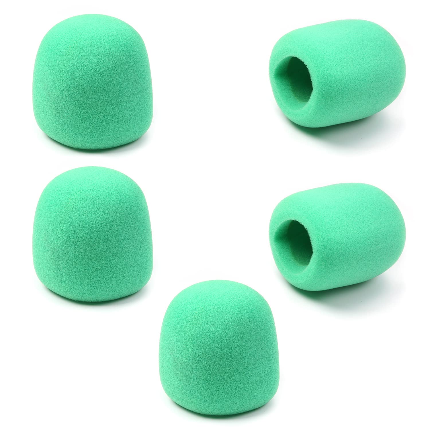 Fielect 5Pcs Microphone Covers Foam Mic Cover Handheld Microphone Windscreen Shield Protection Mic Foam Filter Green For Ktv Broadcasting