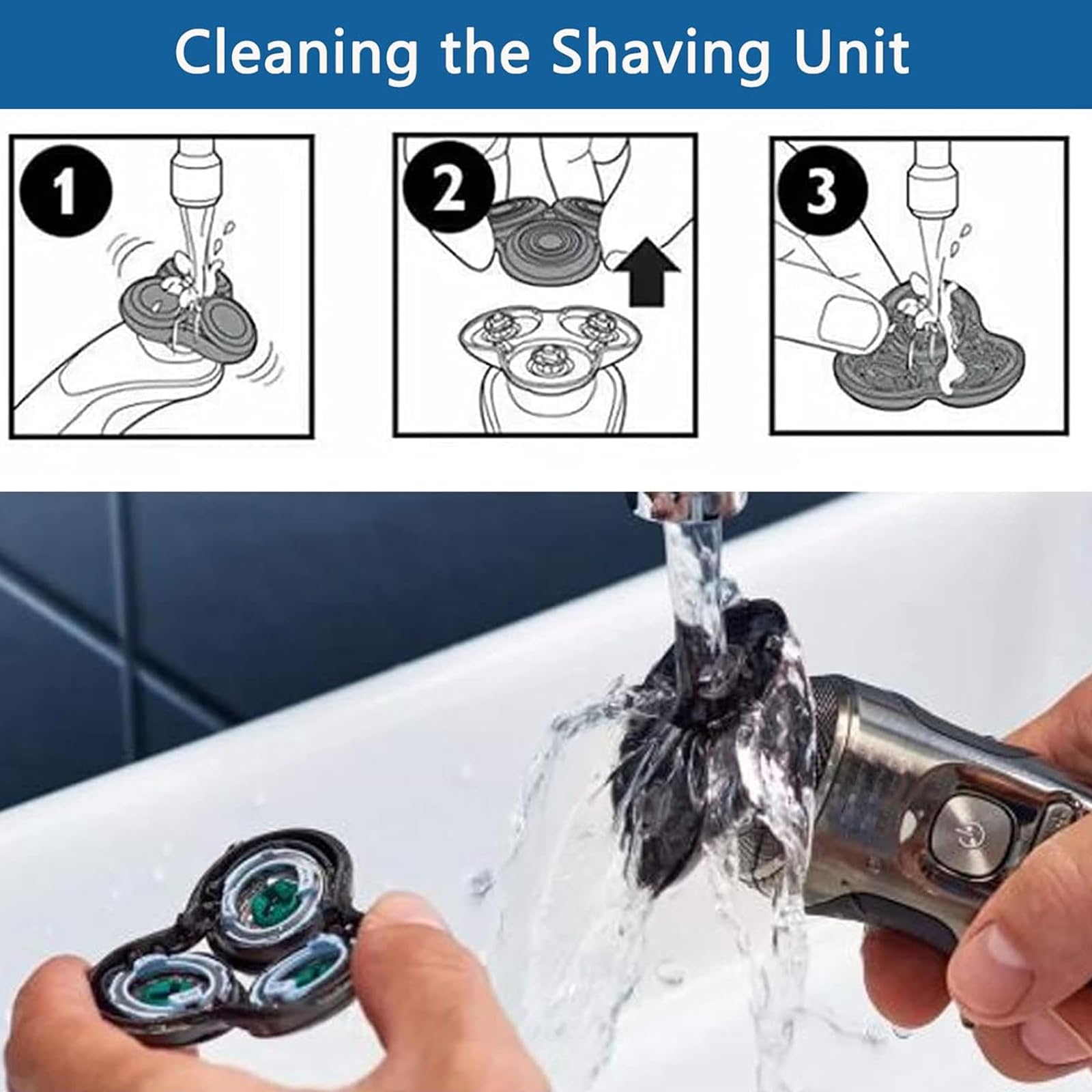 Gleway Sh60 Replacement Heads Blades Compatible With Philips Shaver S6000 Series, Sh60 Shaving Replacement Heads For Electric Ra