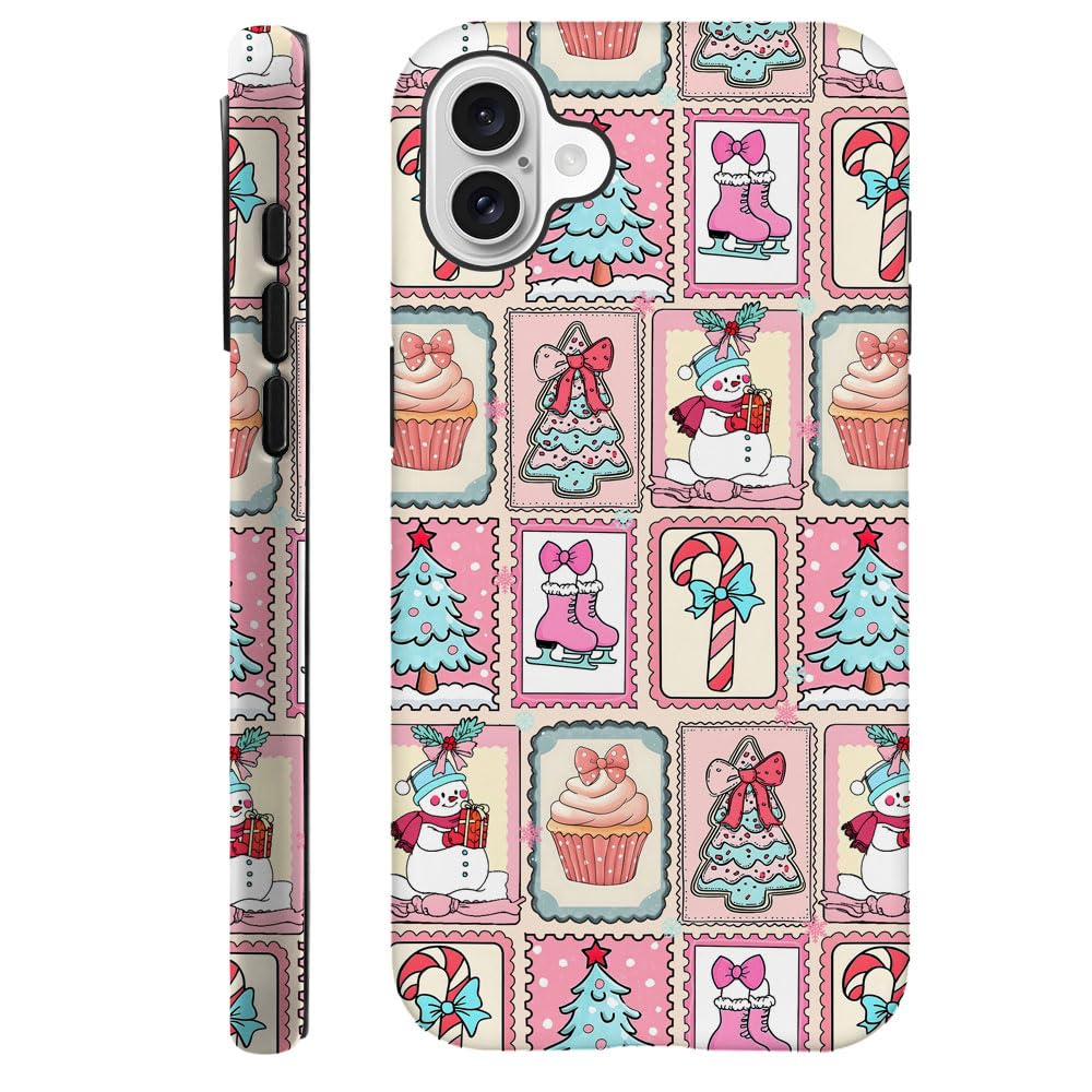 DAIZAG Case Compatible with iPhone 16,Durable Shock Protection Cover for Girl Women,Christmas Tree Cute Snowman