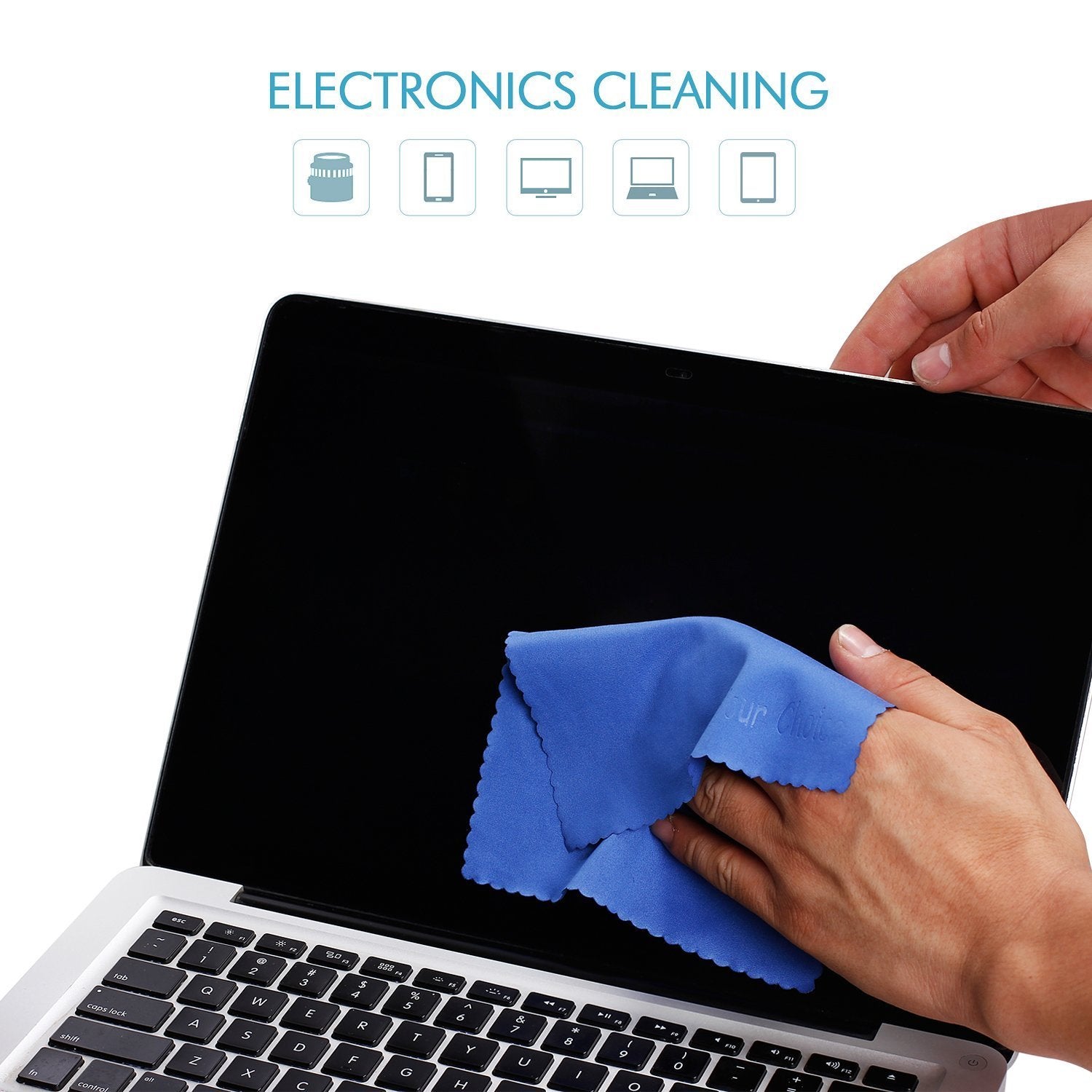 Your Choice Microfiber Cleaning Cloths 6 Pack For Eyeglasses, Camera Lens, Cell Phones, Cd, Dvd, Computers, Tablets, Laptops, Te