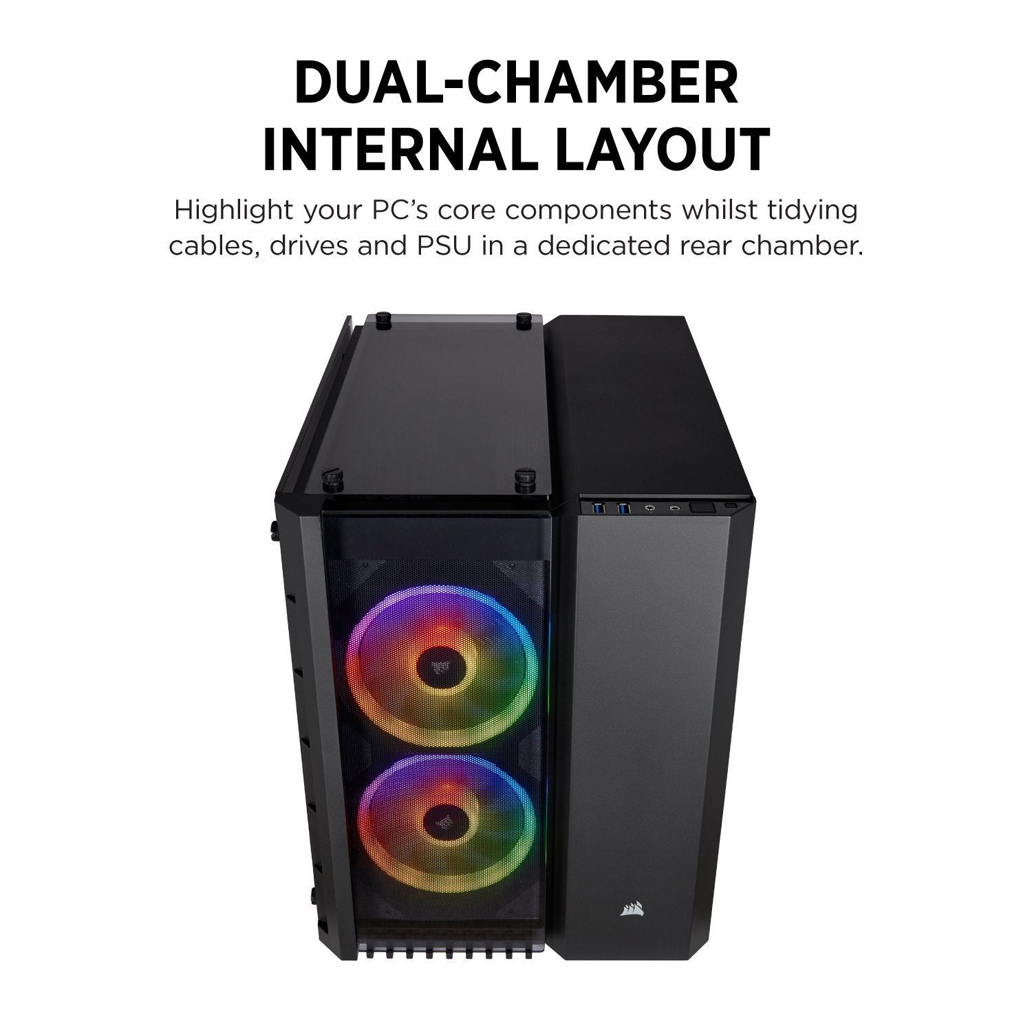 Corsair Crystal 280X Rgb Micro-Atx Case, 2 Rgb Fans, Lighting Node Pro Included, Tempered Glass - Black (Cc-9011135-Ww)
